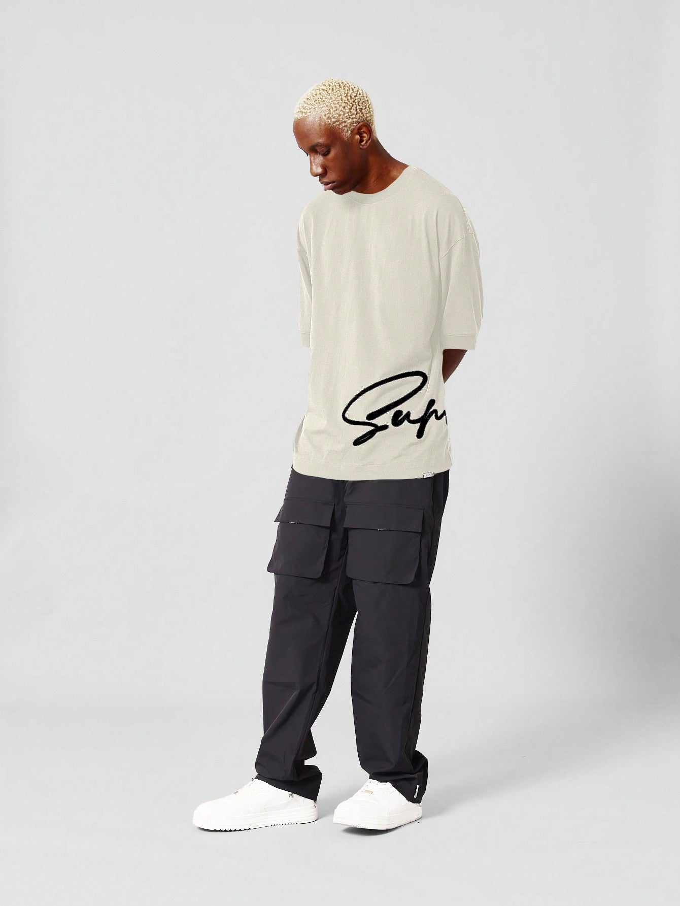 Oversized Tee With Signature Embroidery