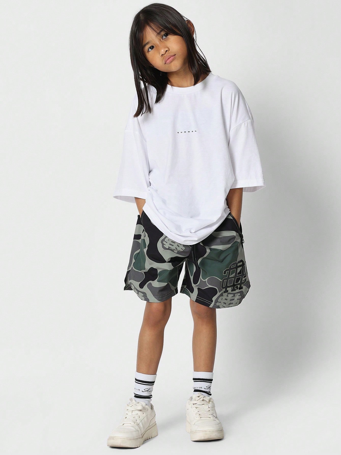 Tween Girl Oversized Fit Tee 2 Piece Set