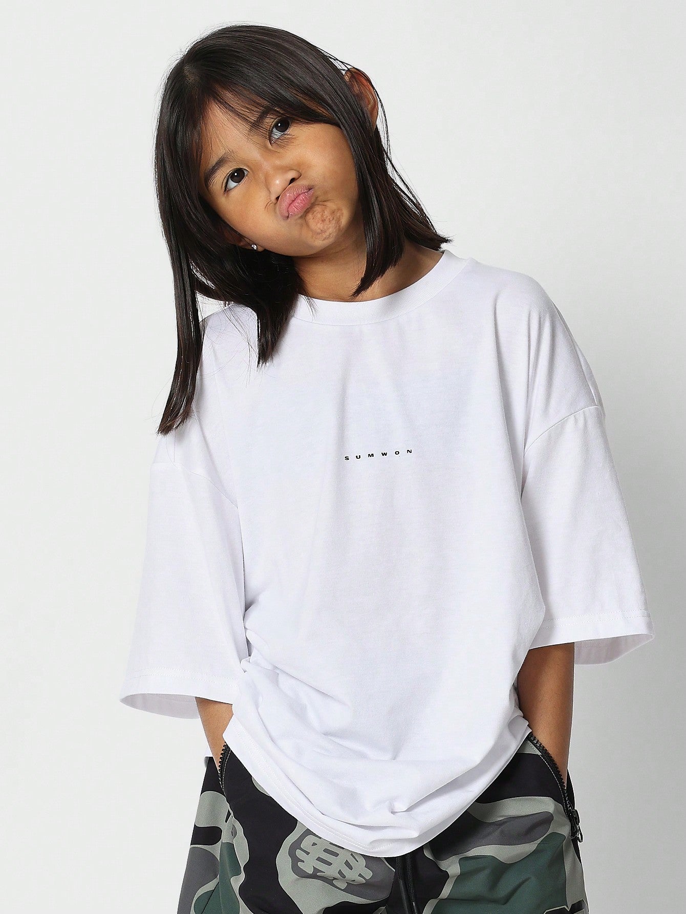 Tween Girl Oversized Fit Tee 2 Piece Set