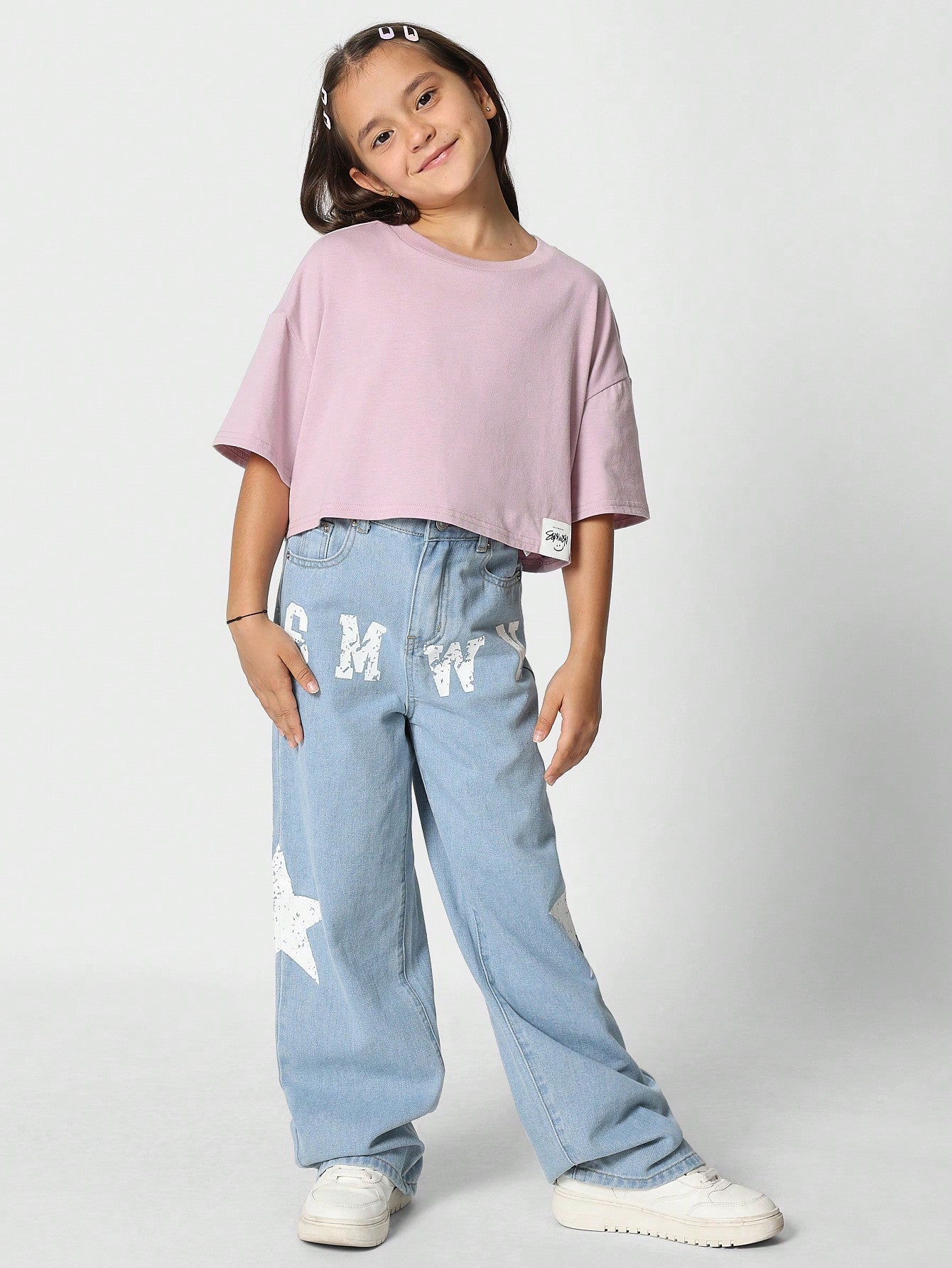 Tween Girls Flare Fit Jean With Print