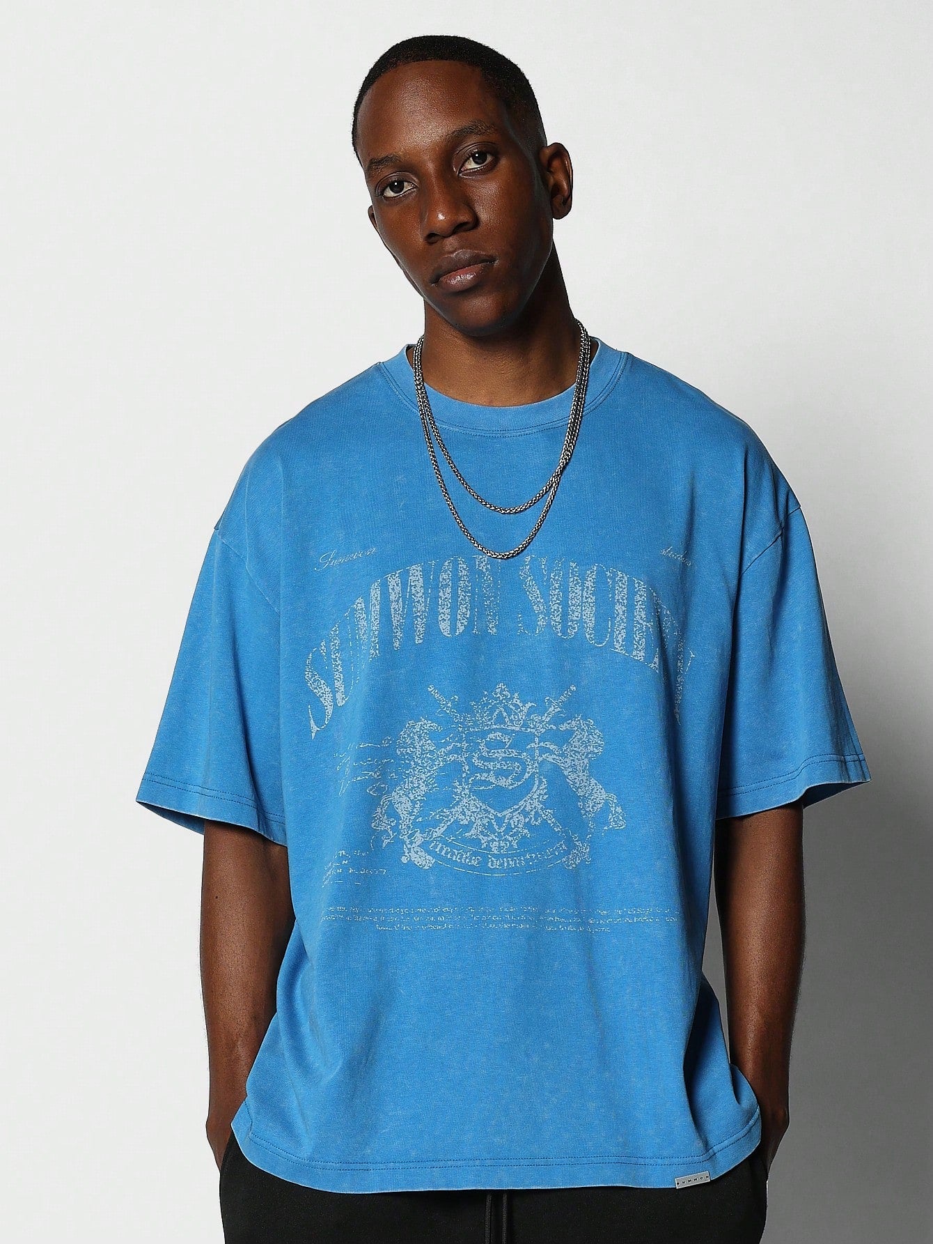 Washed Tee With Tonal Graphic Print