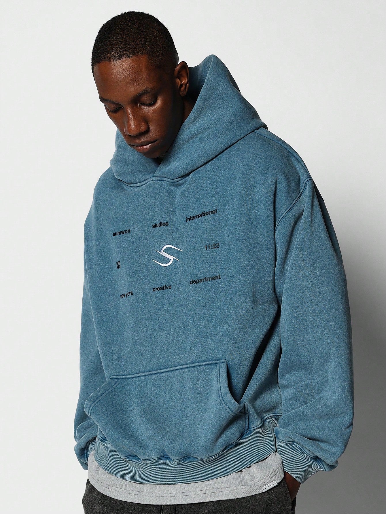 Overhead Washed Hoodie With Graphic Print