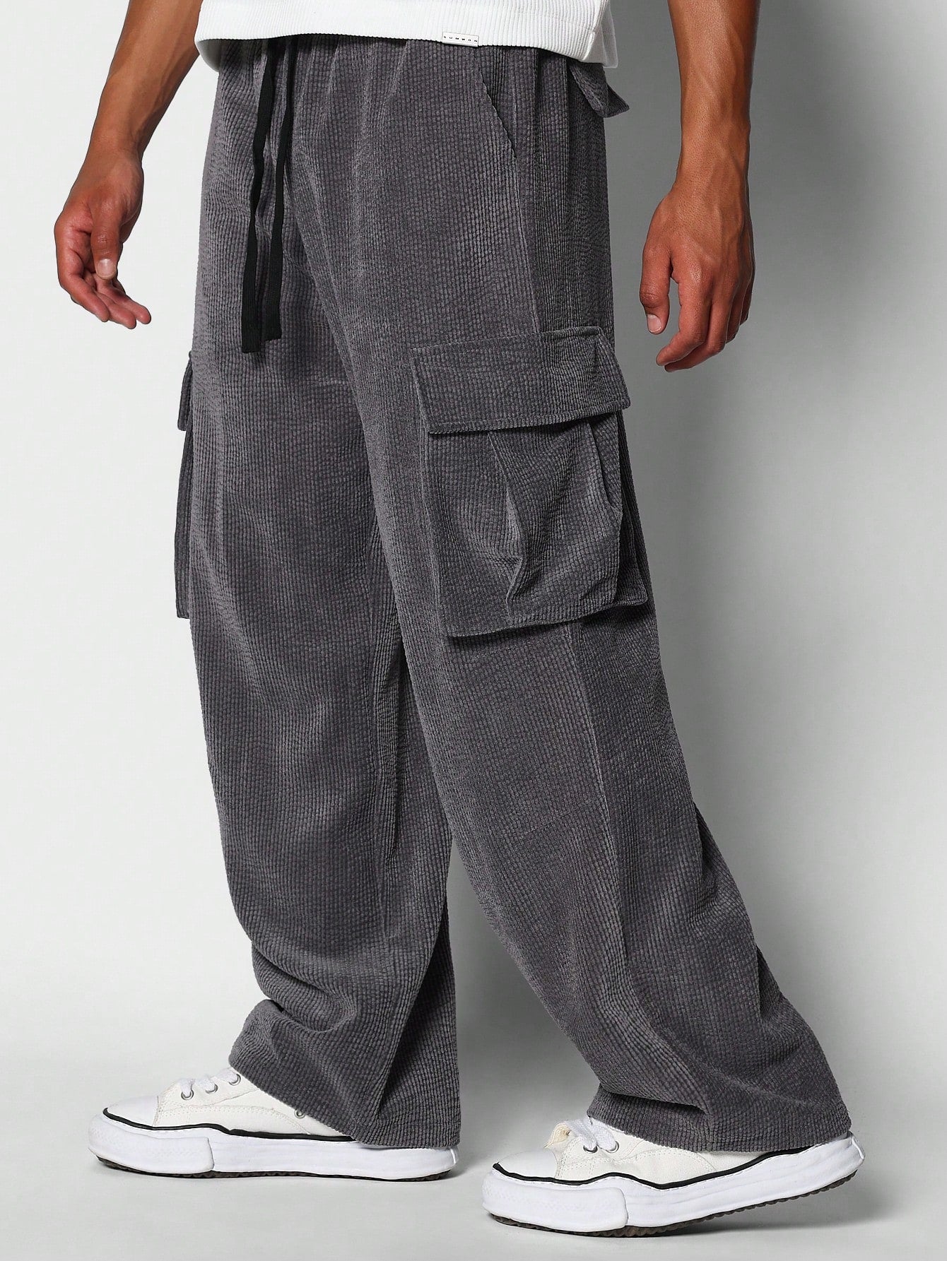 Corduroy Cargo Pant With Contrast Drawcords