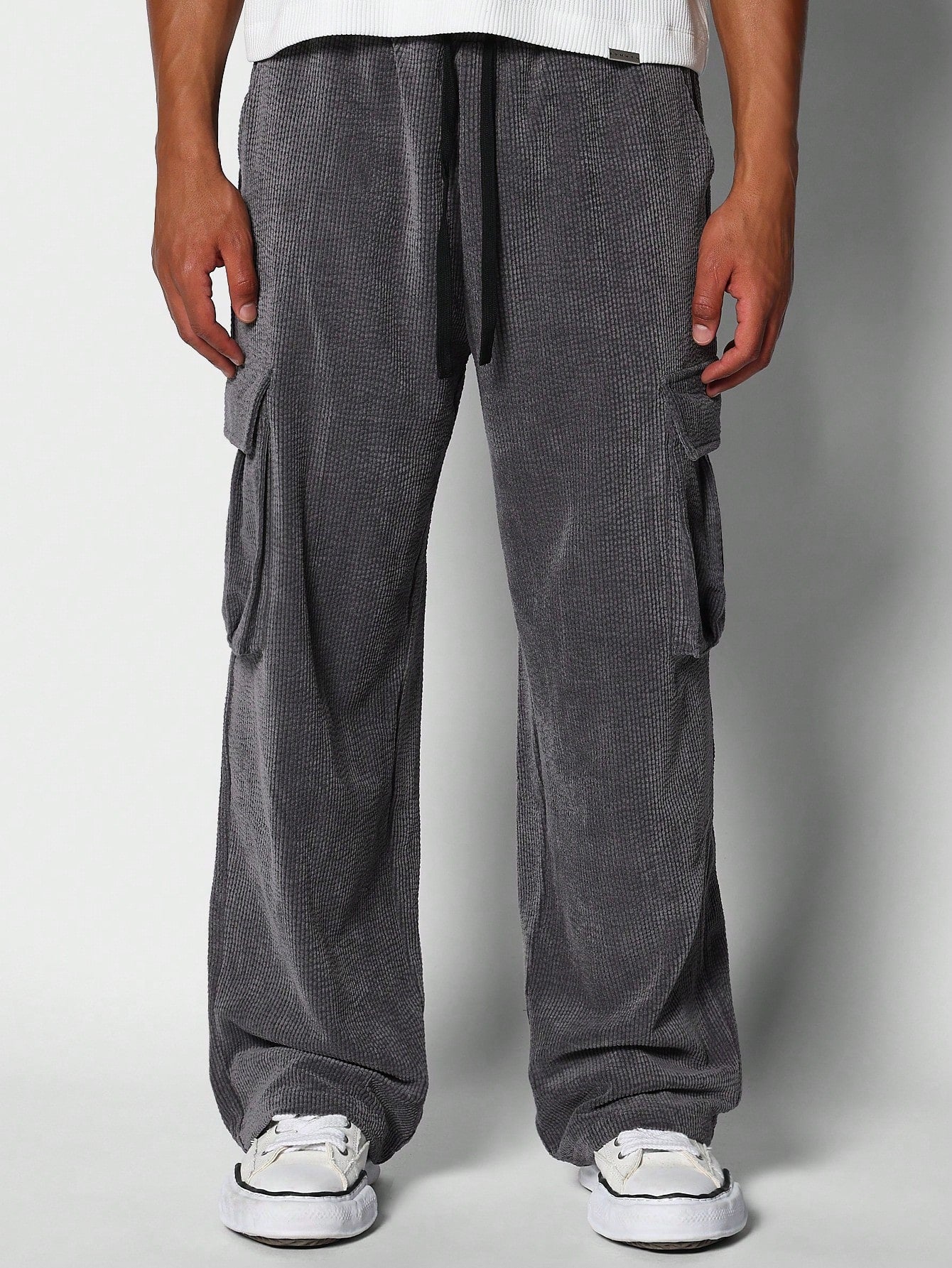 Corduroy Cargo Pant With Contrast Drawcords