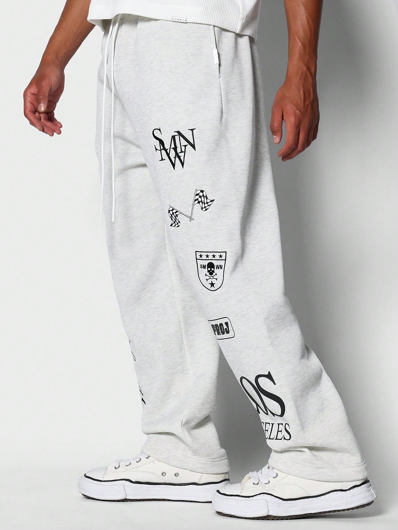 Drop Crotch Jogger Pant With Multi Patch Graphic