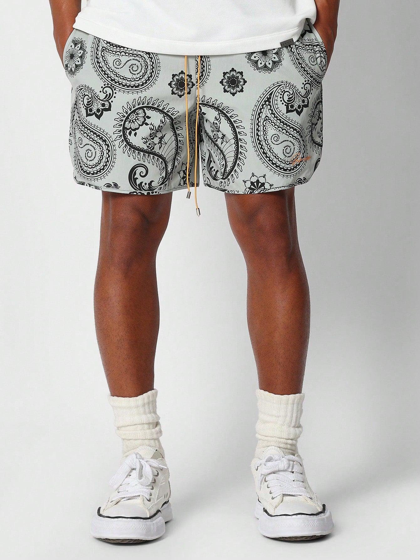 Nylon Short With All Over Print