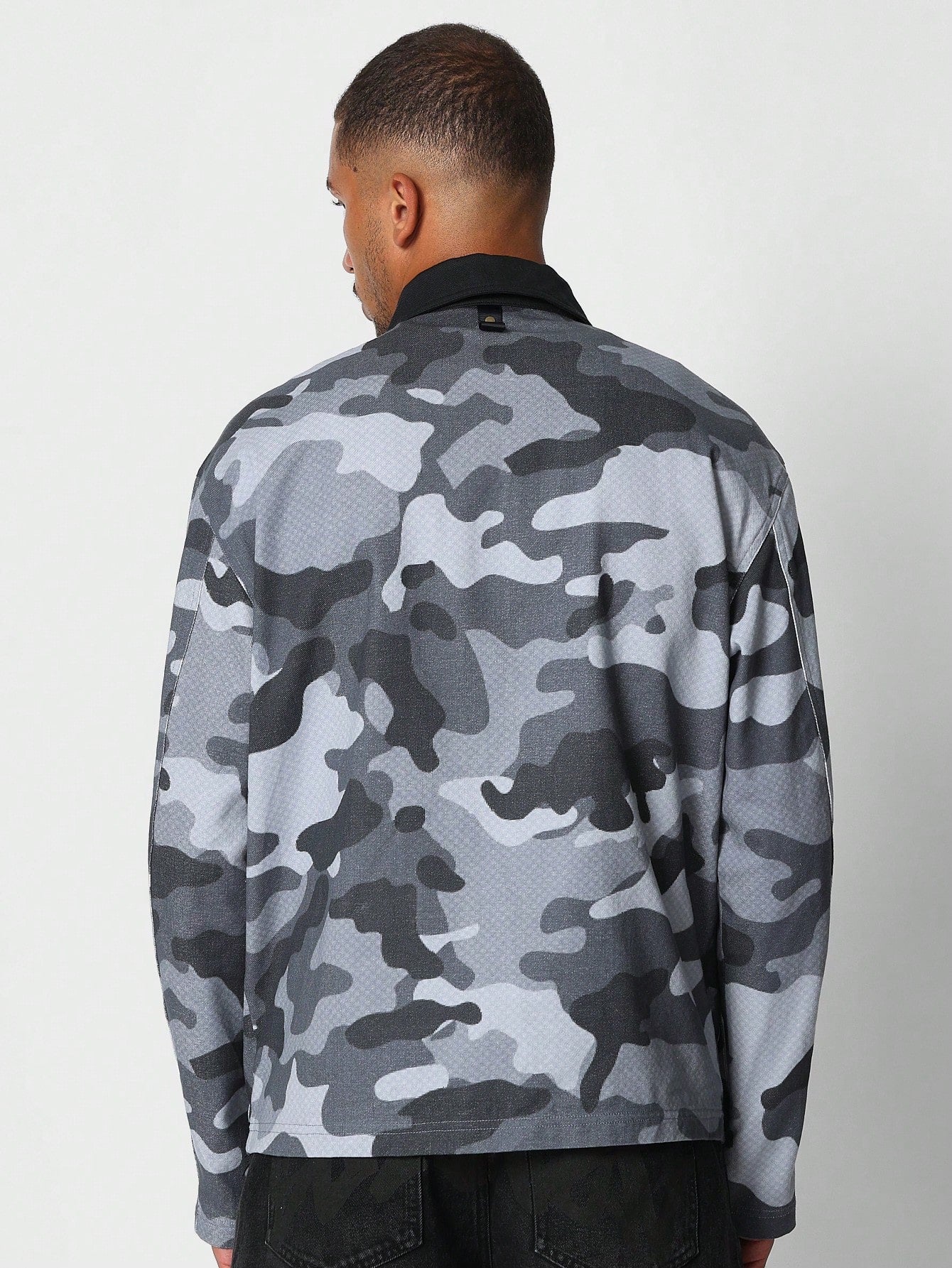 Workwear Jacket With Camo Print