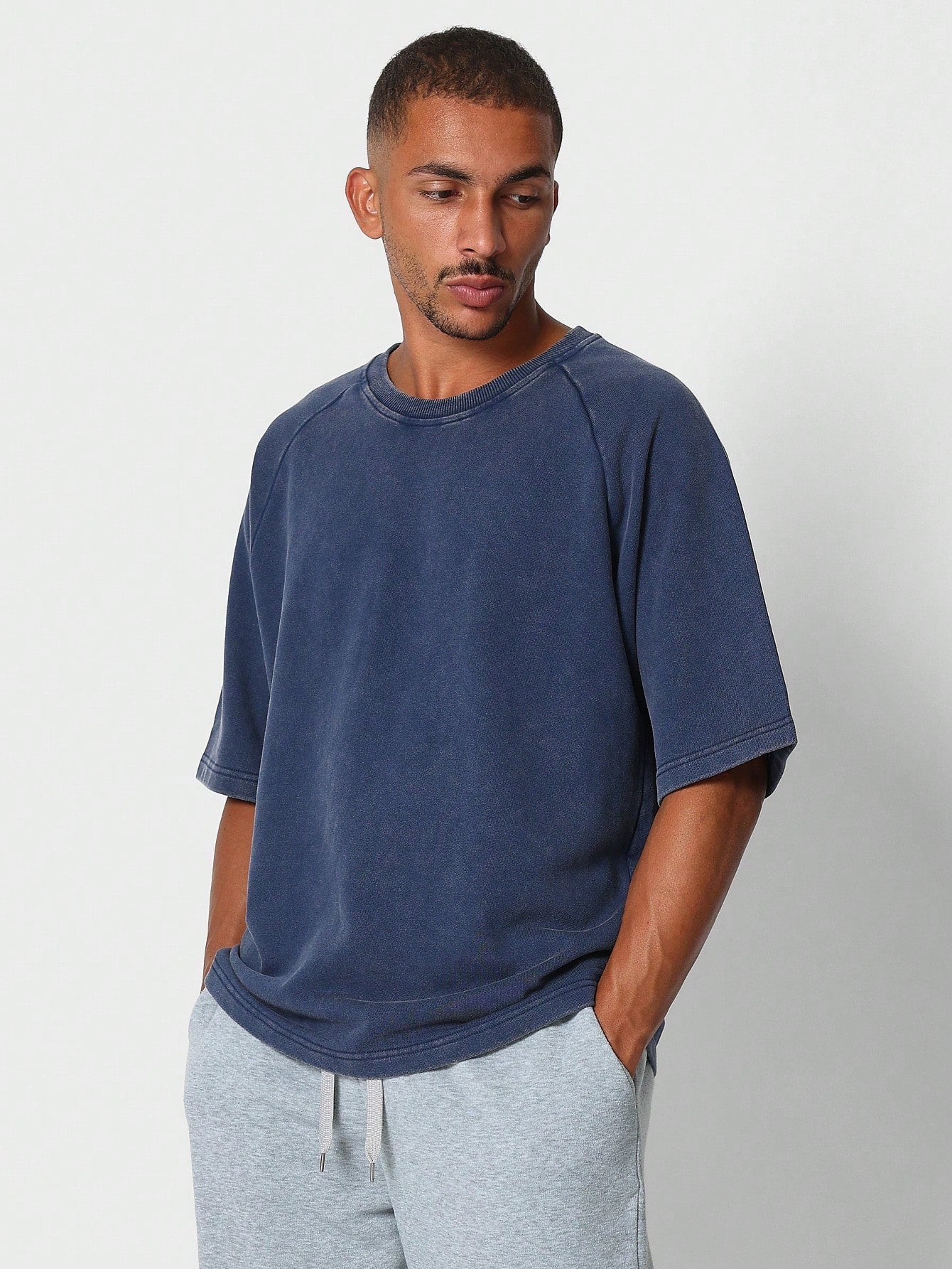 Oversized Fit Premium Heavy Weight Loopback Washed Essential Tee