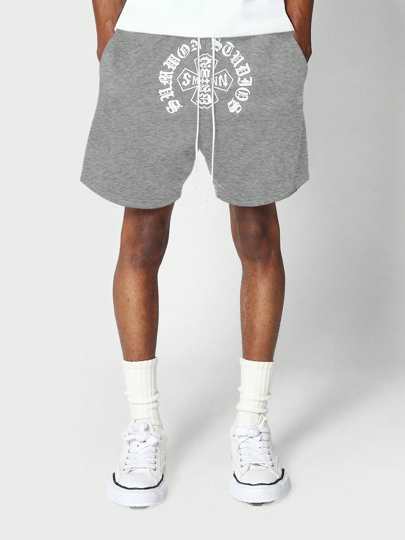 Drop Crotch Short With Front Graphic