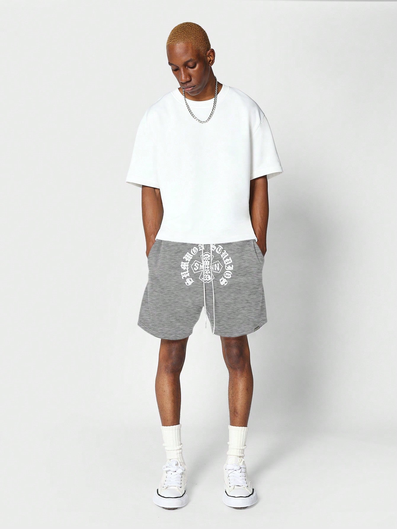 Drop Crotch Short With Front Graphic