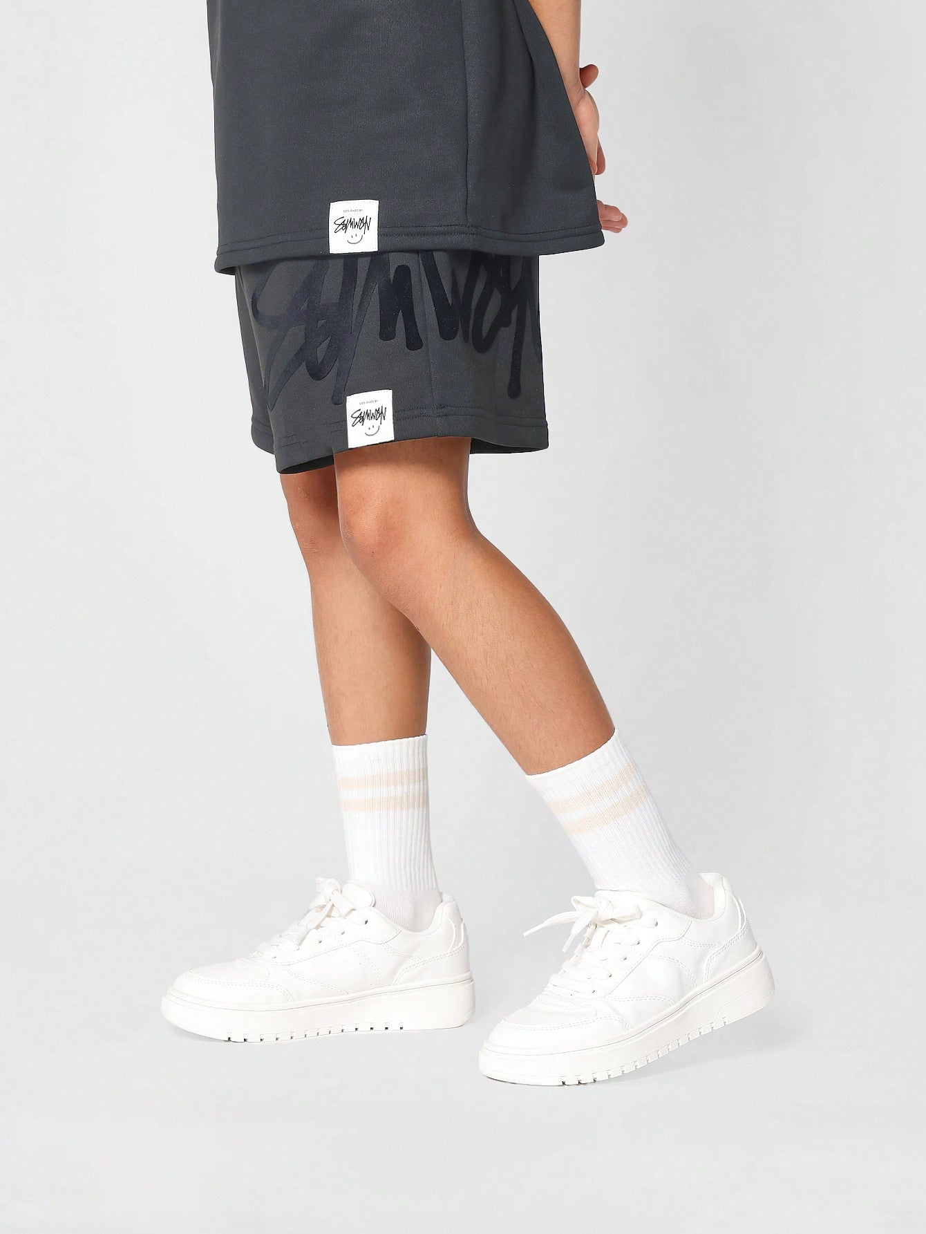 Tween Girl Drop Crotch Short With Letter Print