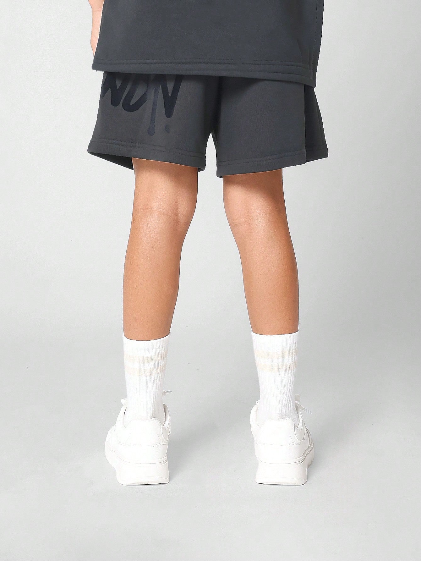 Tween Girl Drop Crotch Short With Letter Print