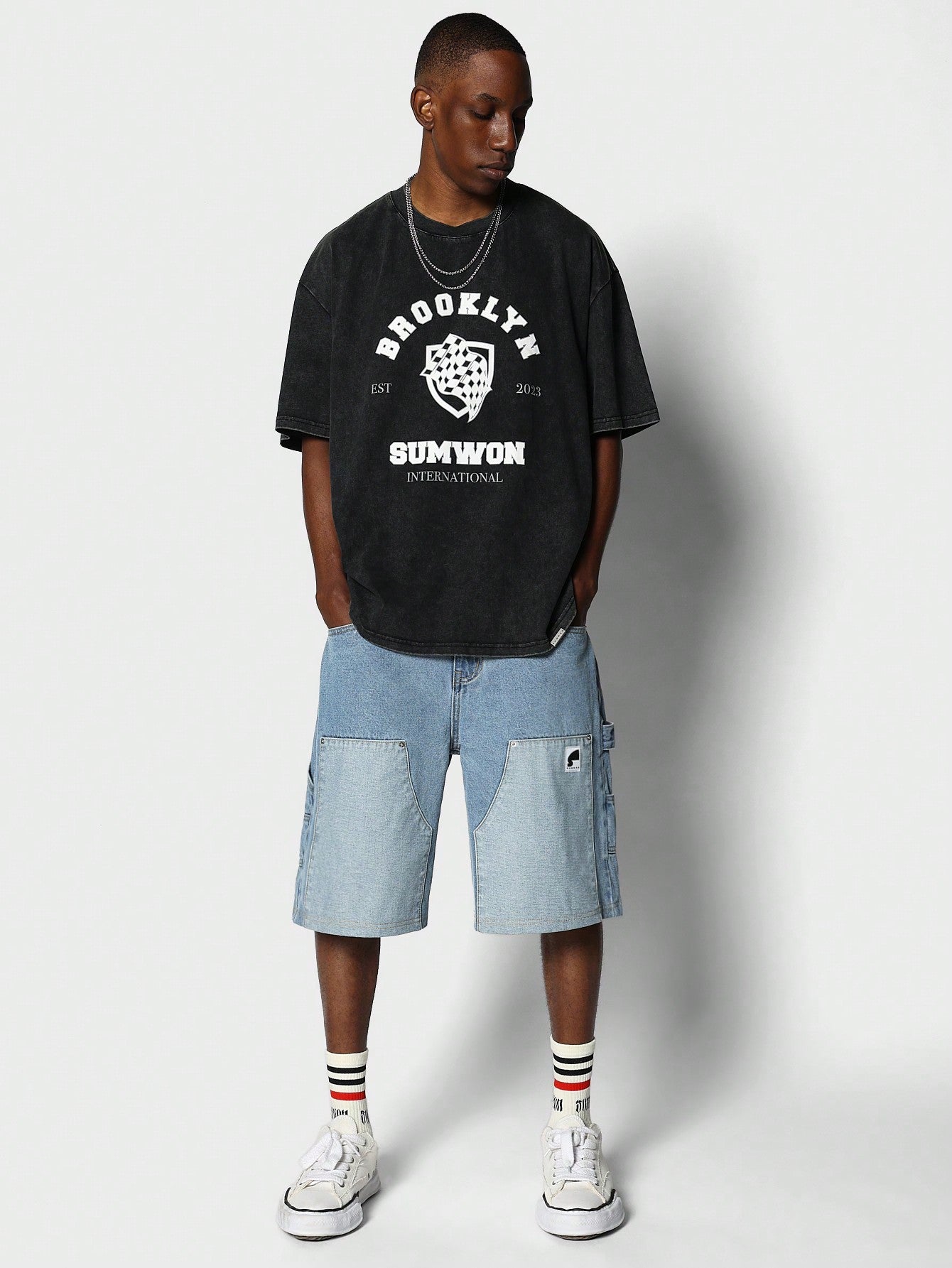 Washed Tee With Brooklyn Graphic Print