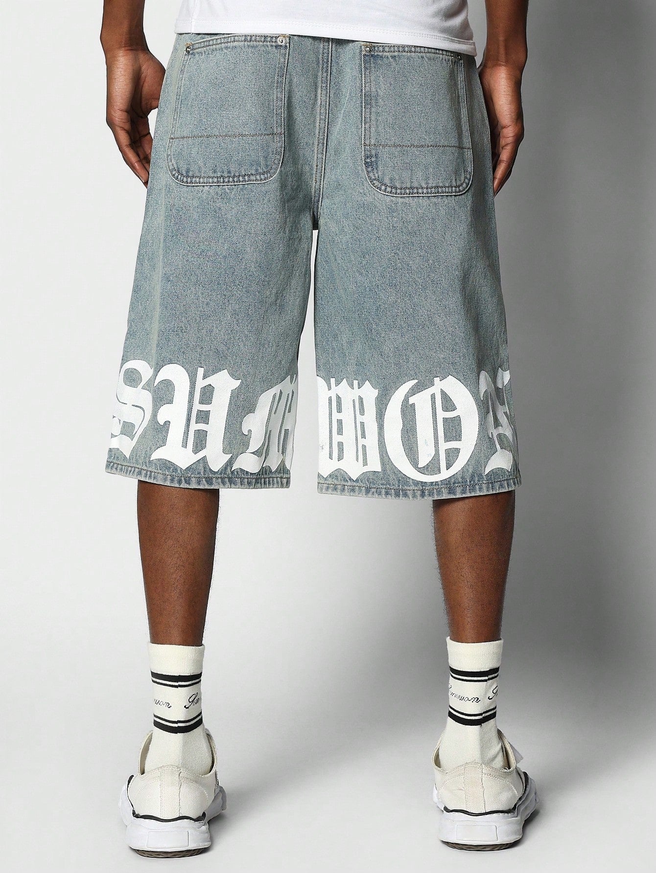 Denim Jort With Graphic