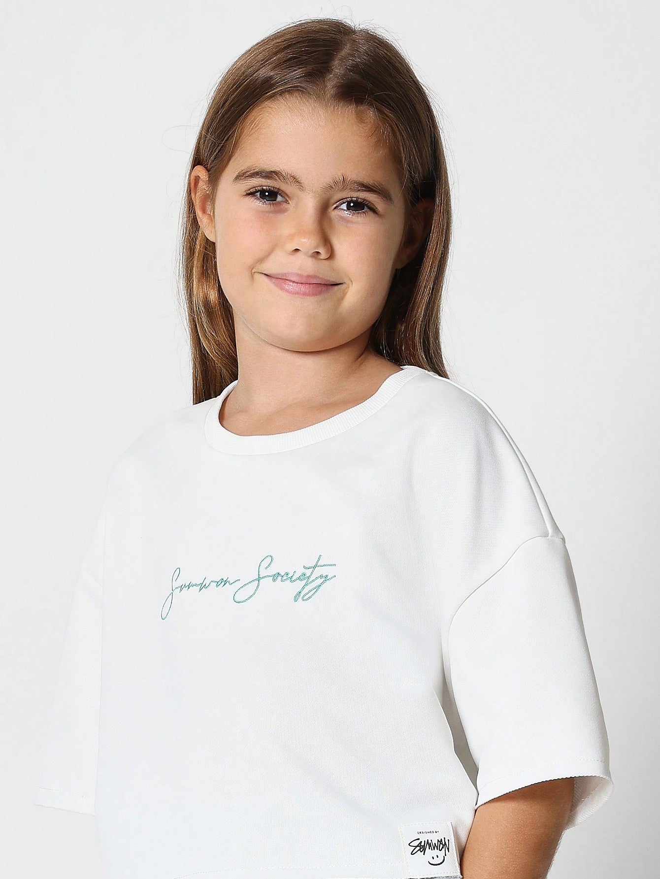 Tween Girls Crop Fit Tee With Embroidery