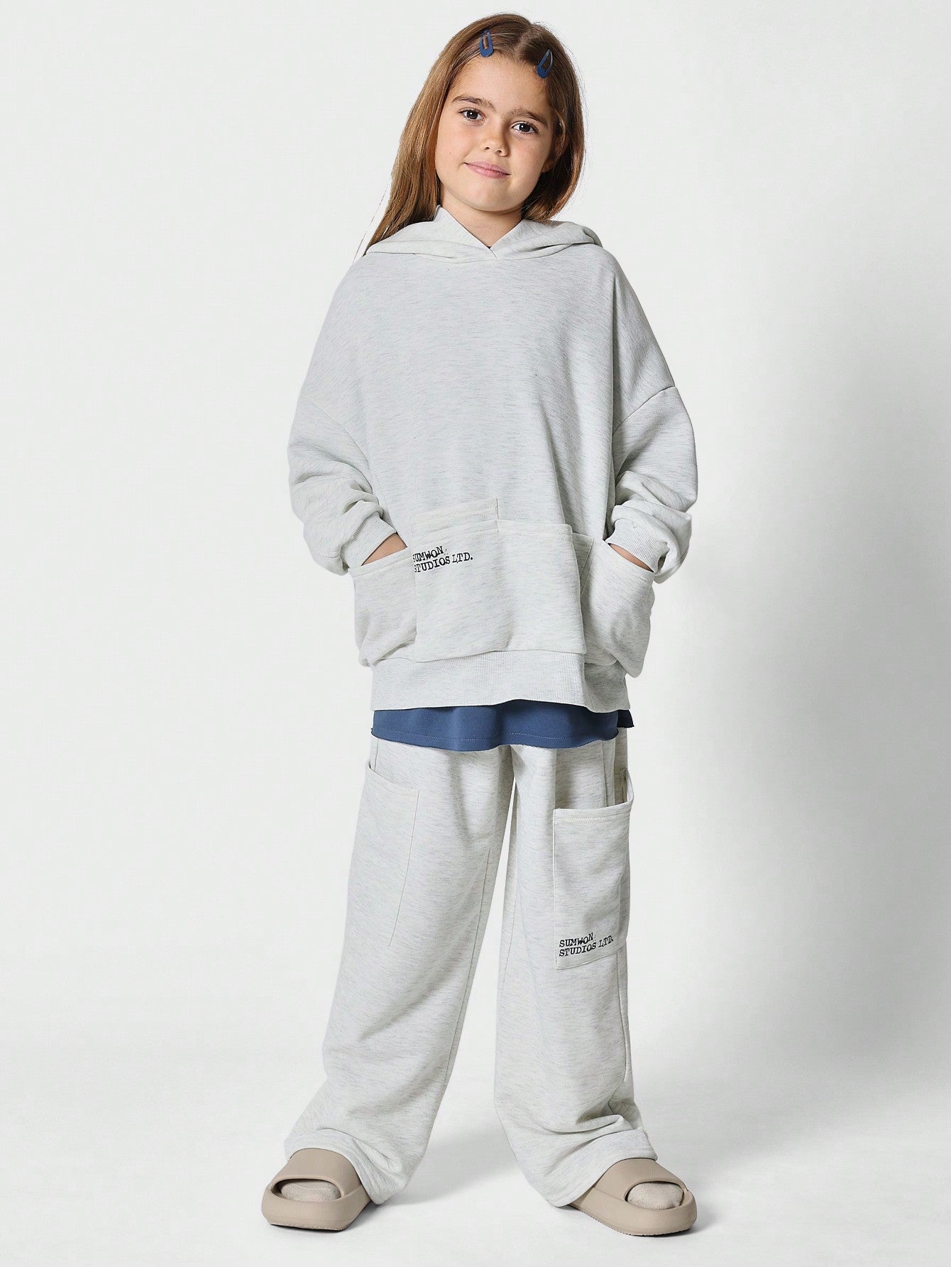 Tween Girls Overhead Oversized Hoodie With Flare Fit Joggers 2 Piece Set