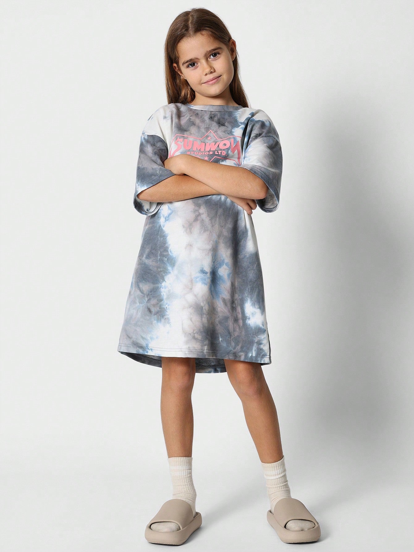 Tween Girls Tie Dye Print Dress