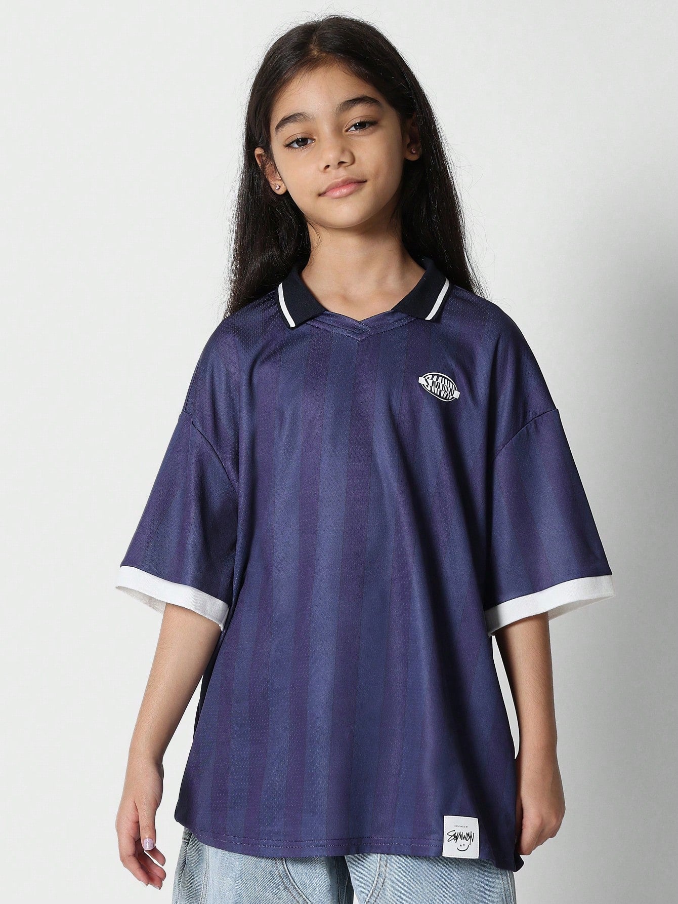 Tween Girls Football Jersey With Back Print