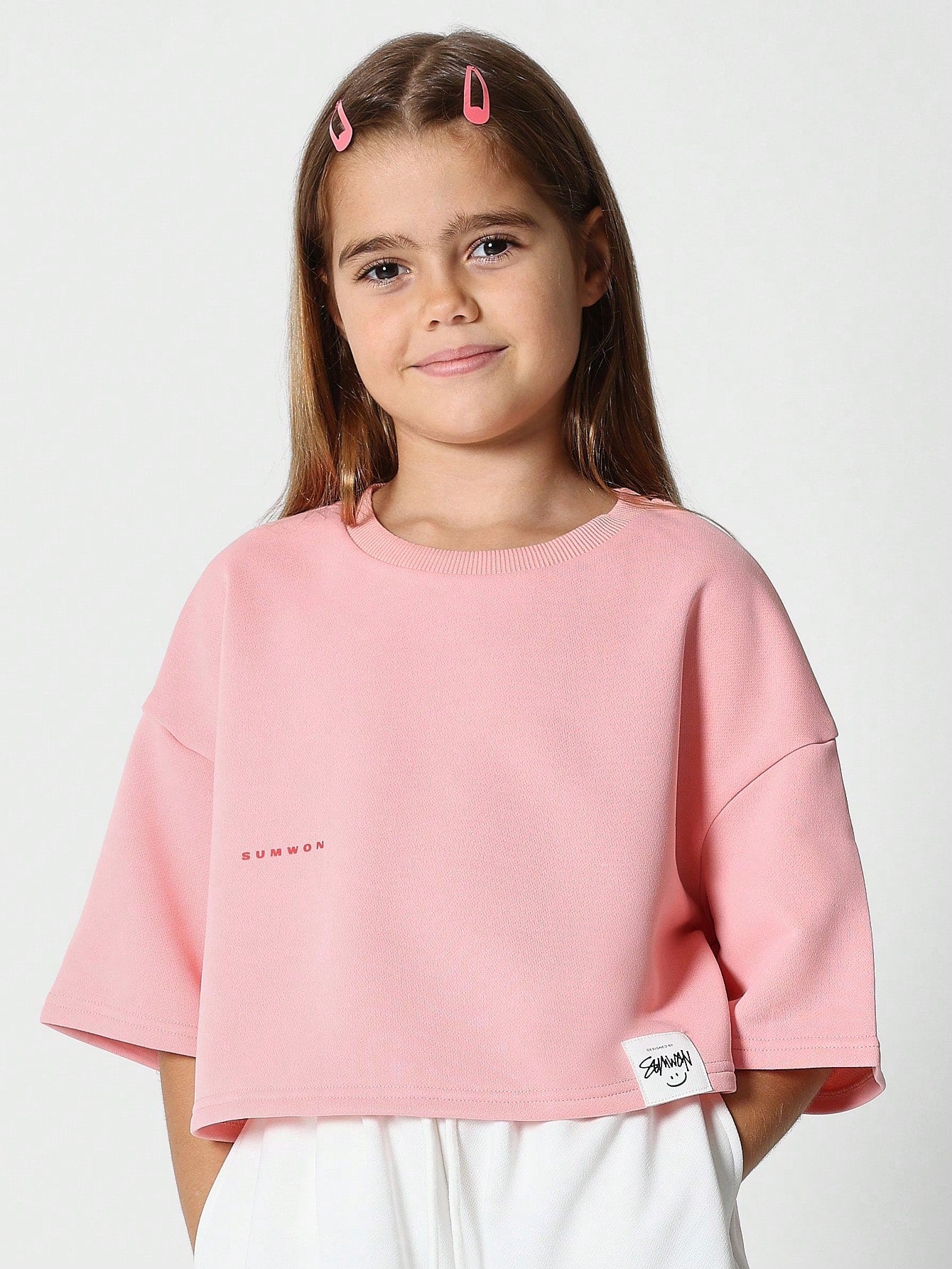 Tween Girls Crop Fit Tee With Print