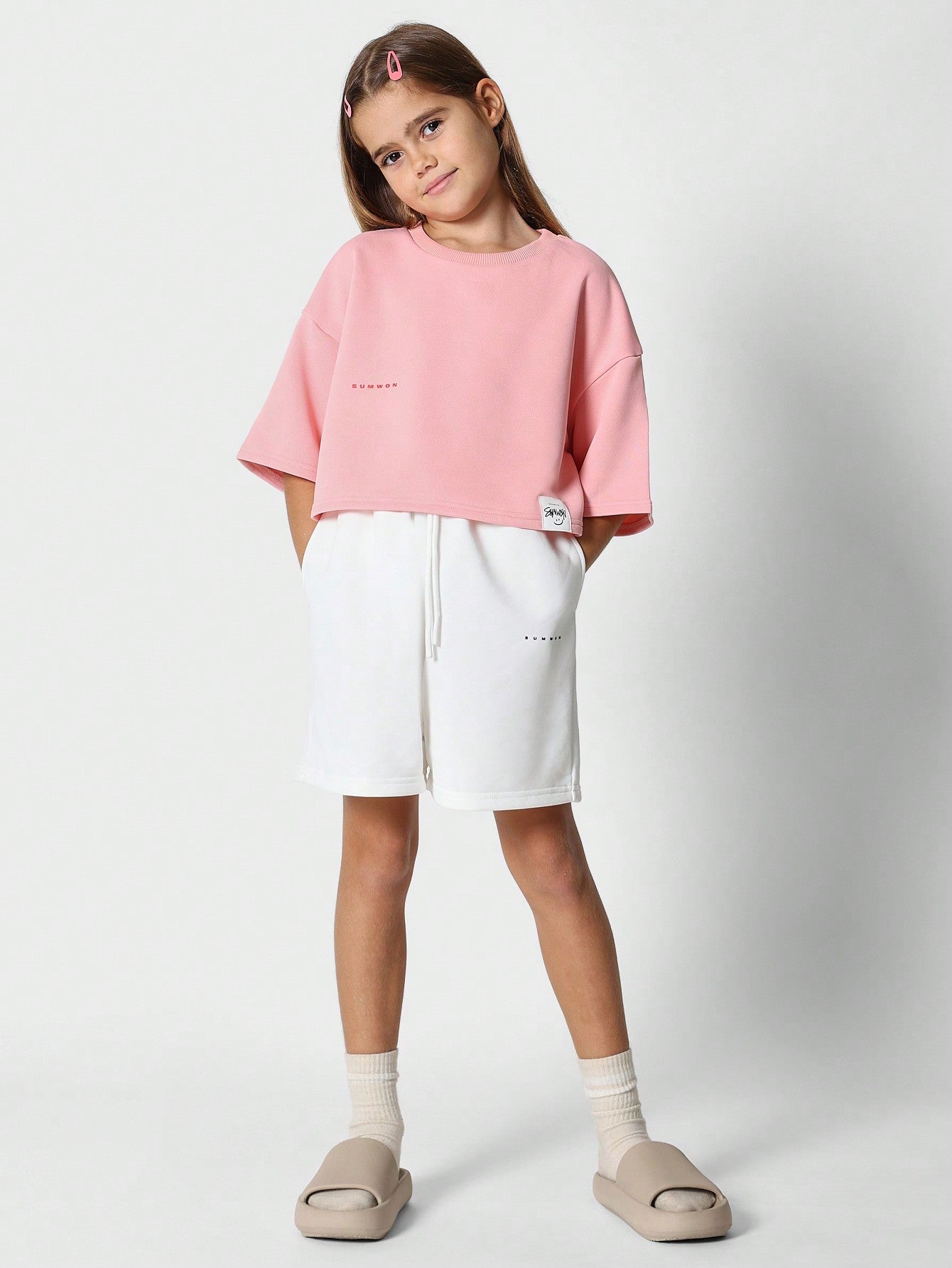 Tween Girls Crop Fit Tee With Print