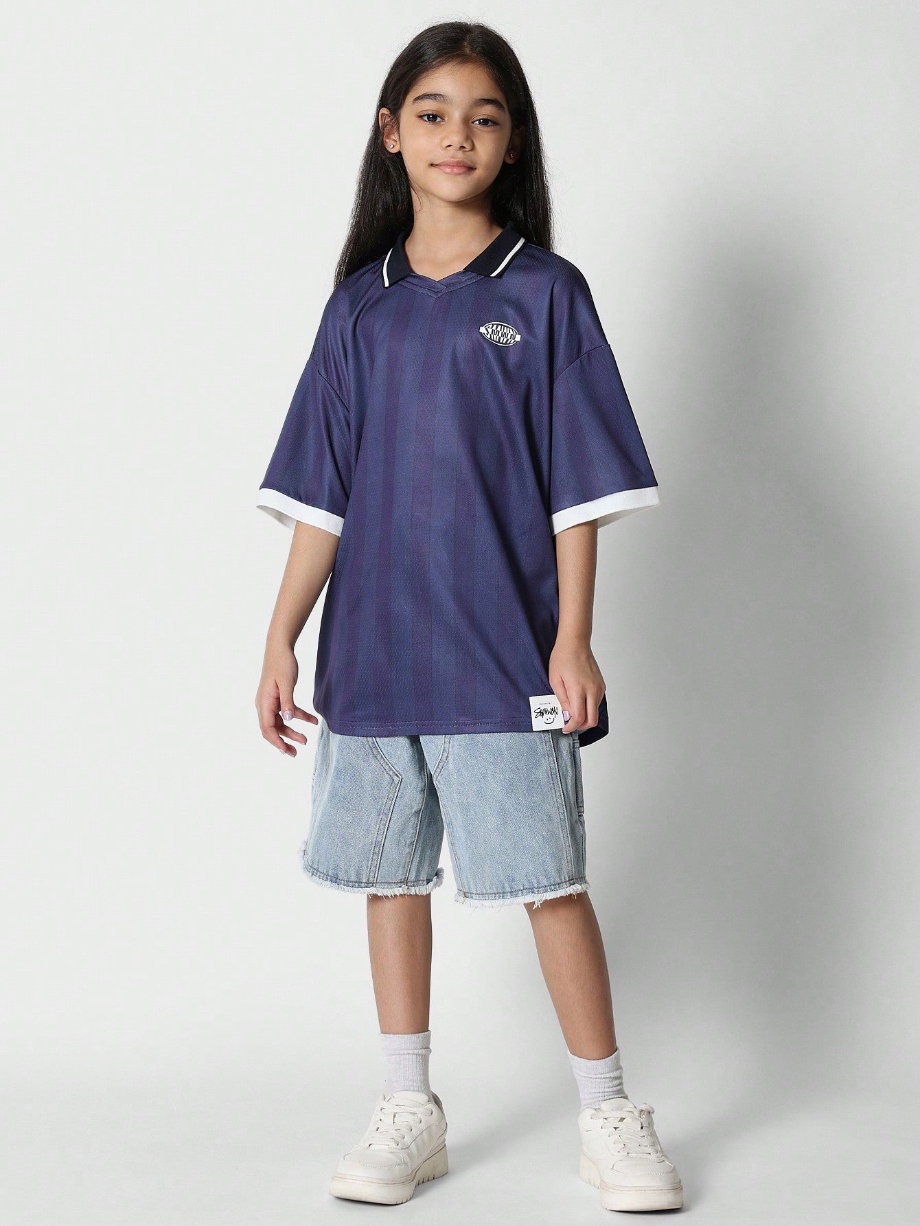 Tween Girls Football Jersey With Back Print