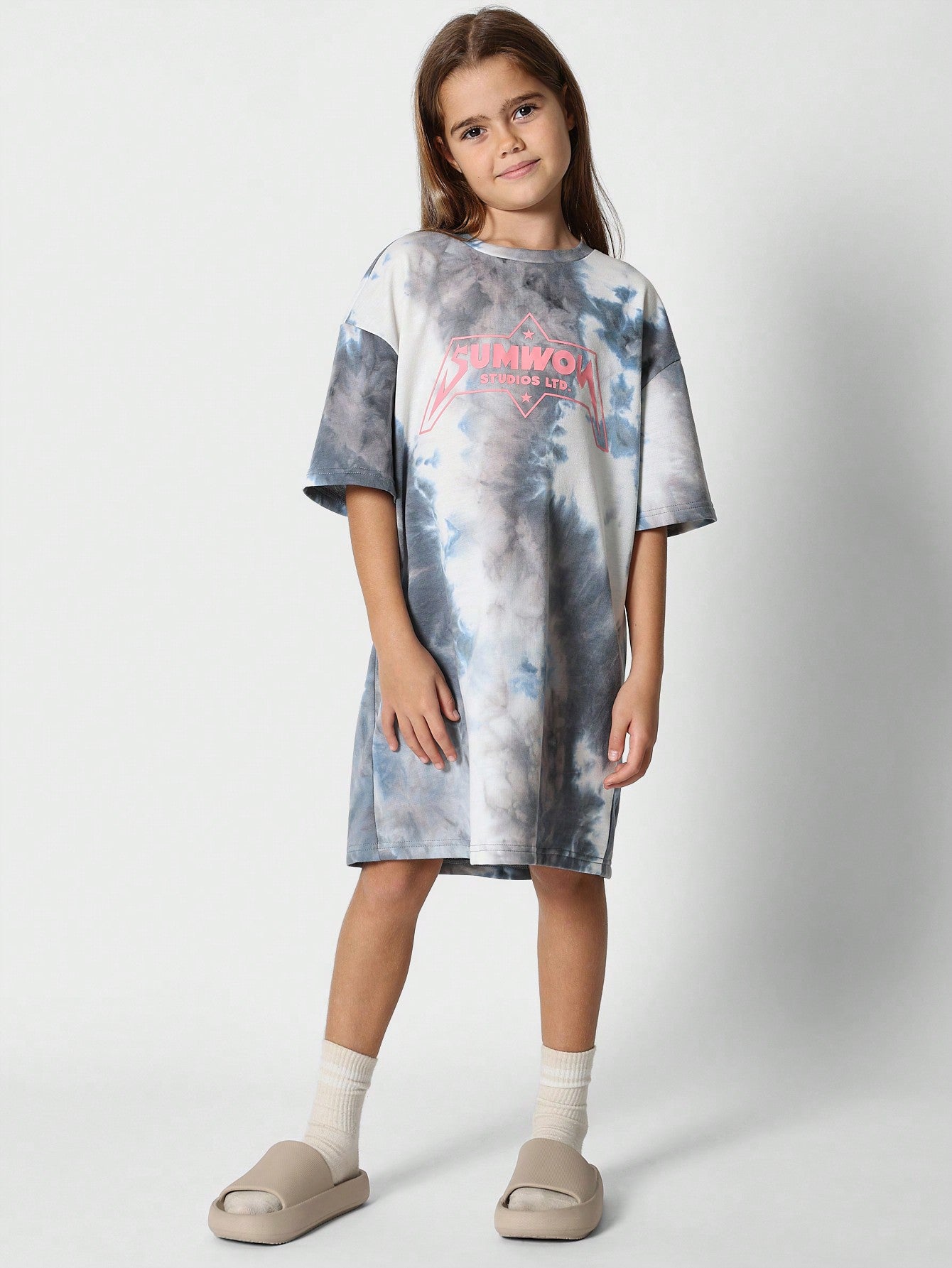 Tween Girls Tie Dye Print Dress