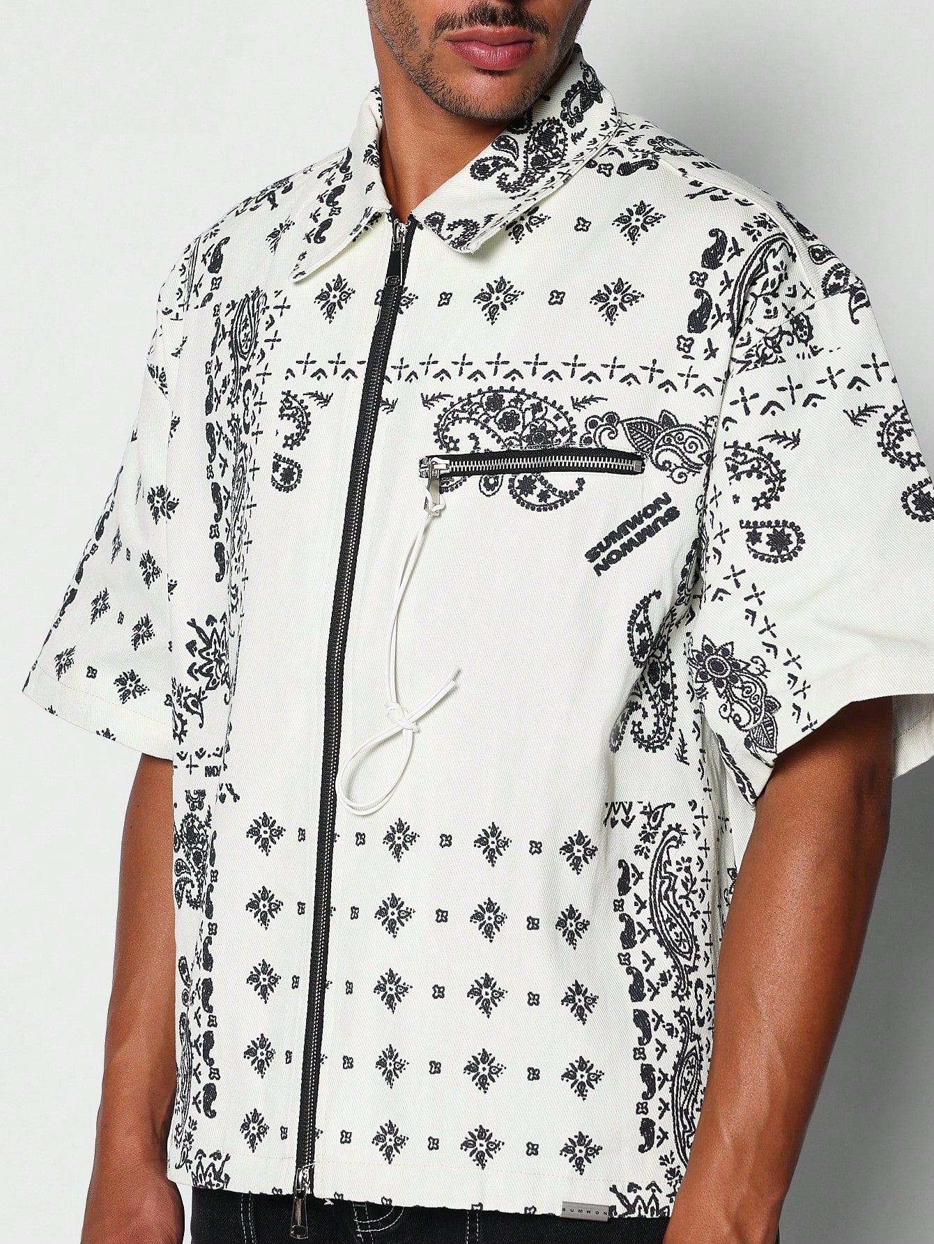 Zip Through Shirt With All Over Print