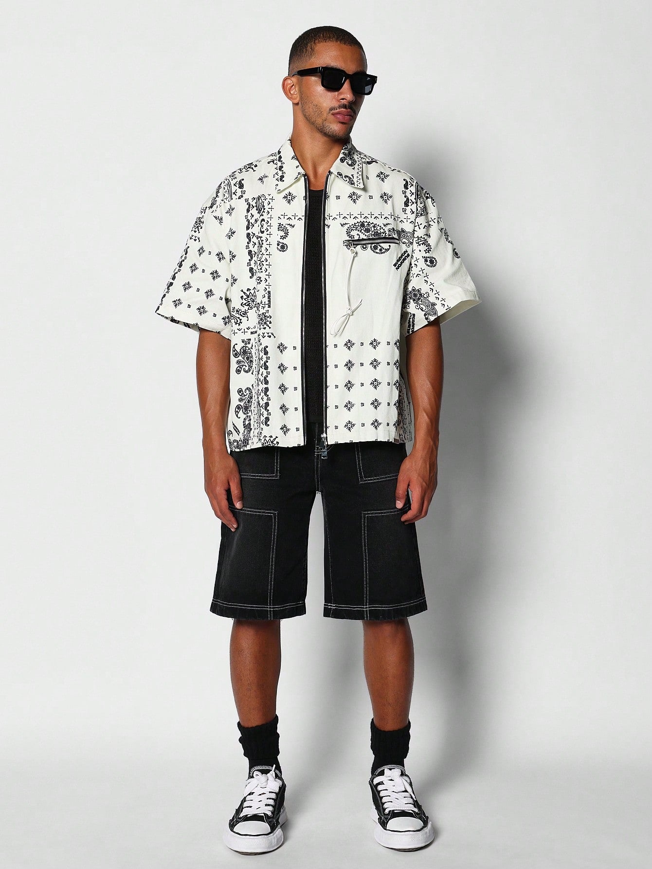 Zip Through Shirt With All Over Print