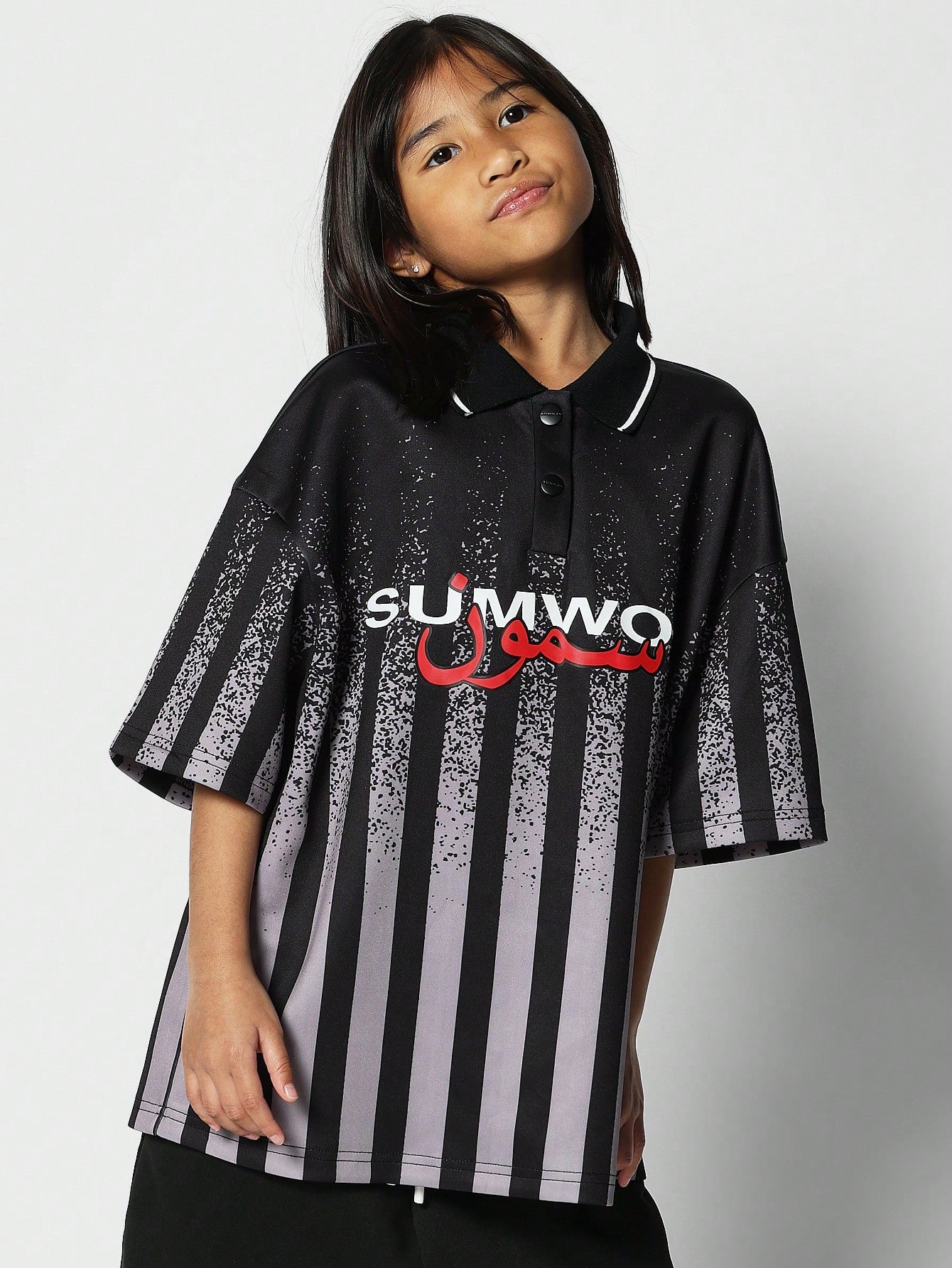 Tween Girls Polo Shirt With All Over Print