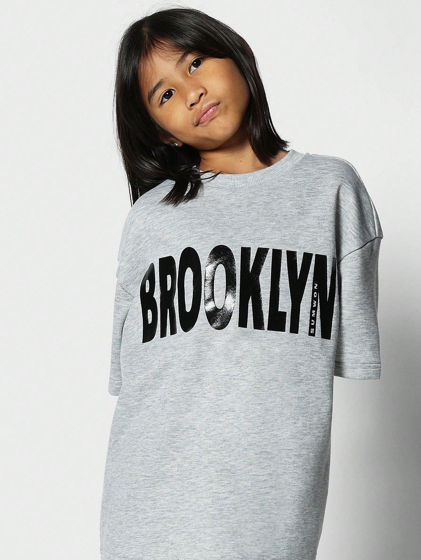 Tween Girls Oversized Tee With Short 2 Piece Set