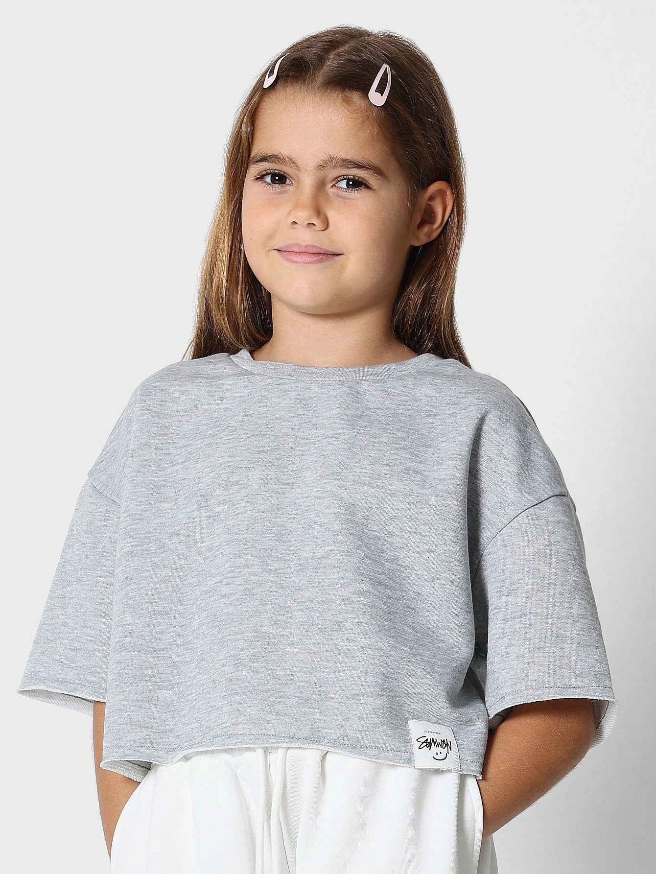 Tween Girls Crop Fit Tee With Print