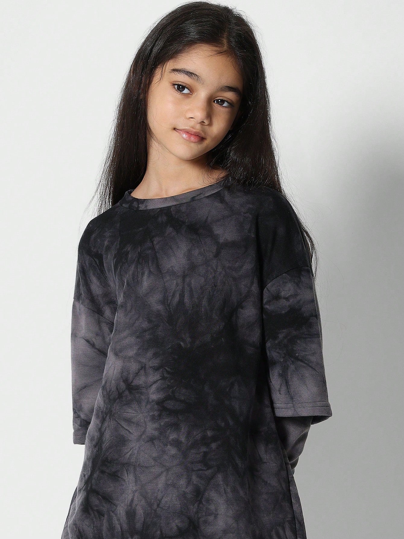 Tween Girl Washed Double Layered Long Sleeve Tee