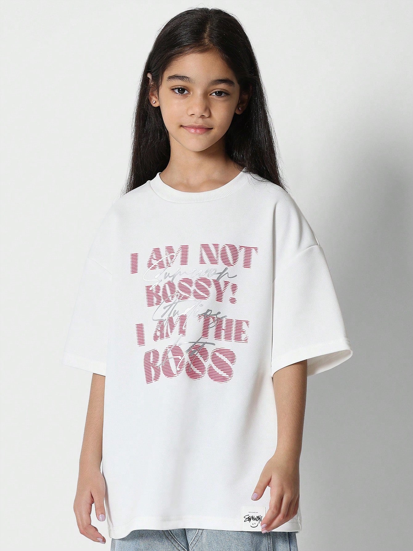 Tween GirlsOversized Fit Tee With Front Print