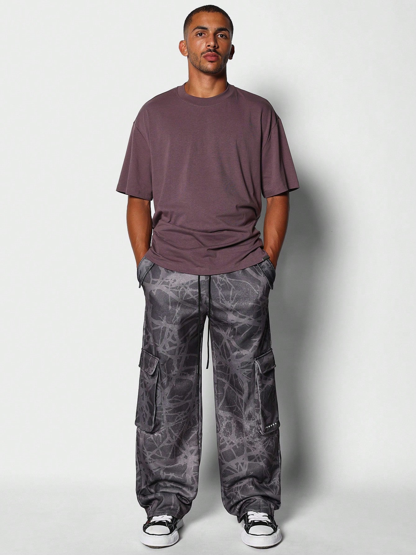 Loose Fit Cargo Jogger With All Over Print