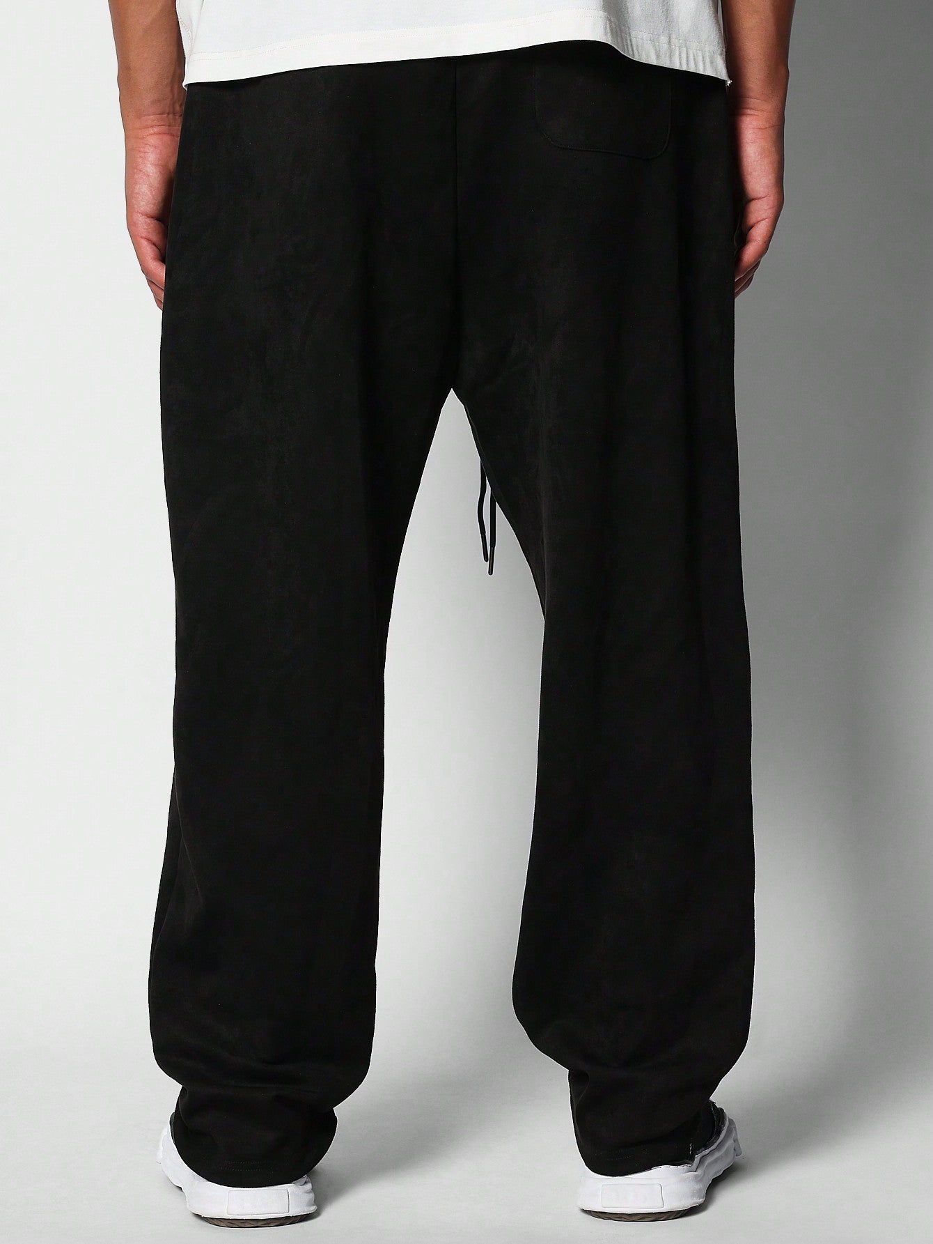 Suedette Straight Fit Pleated Jogger