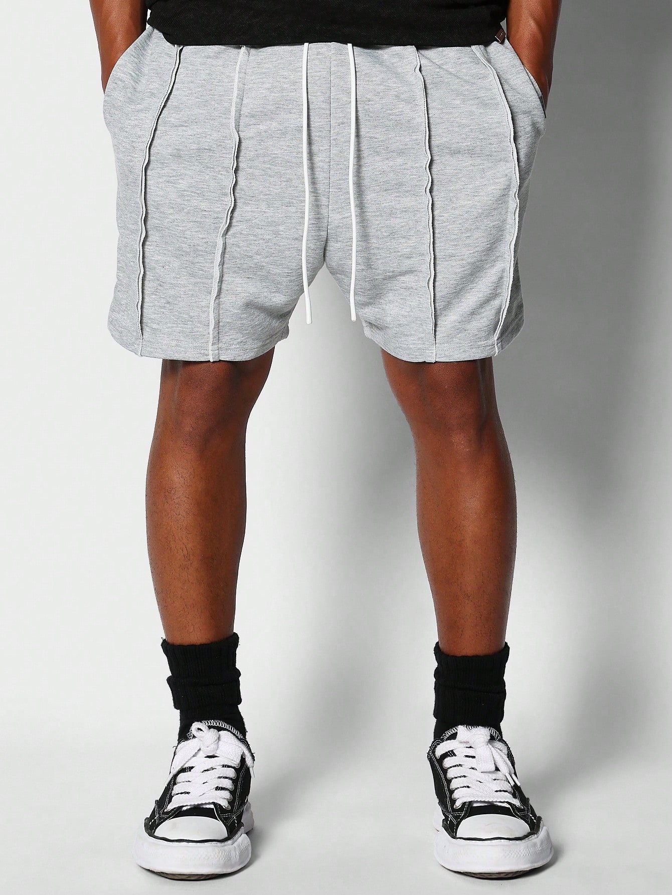 Drop Crotch Short With Exposed Seam