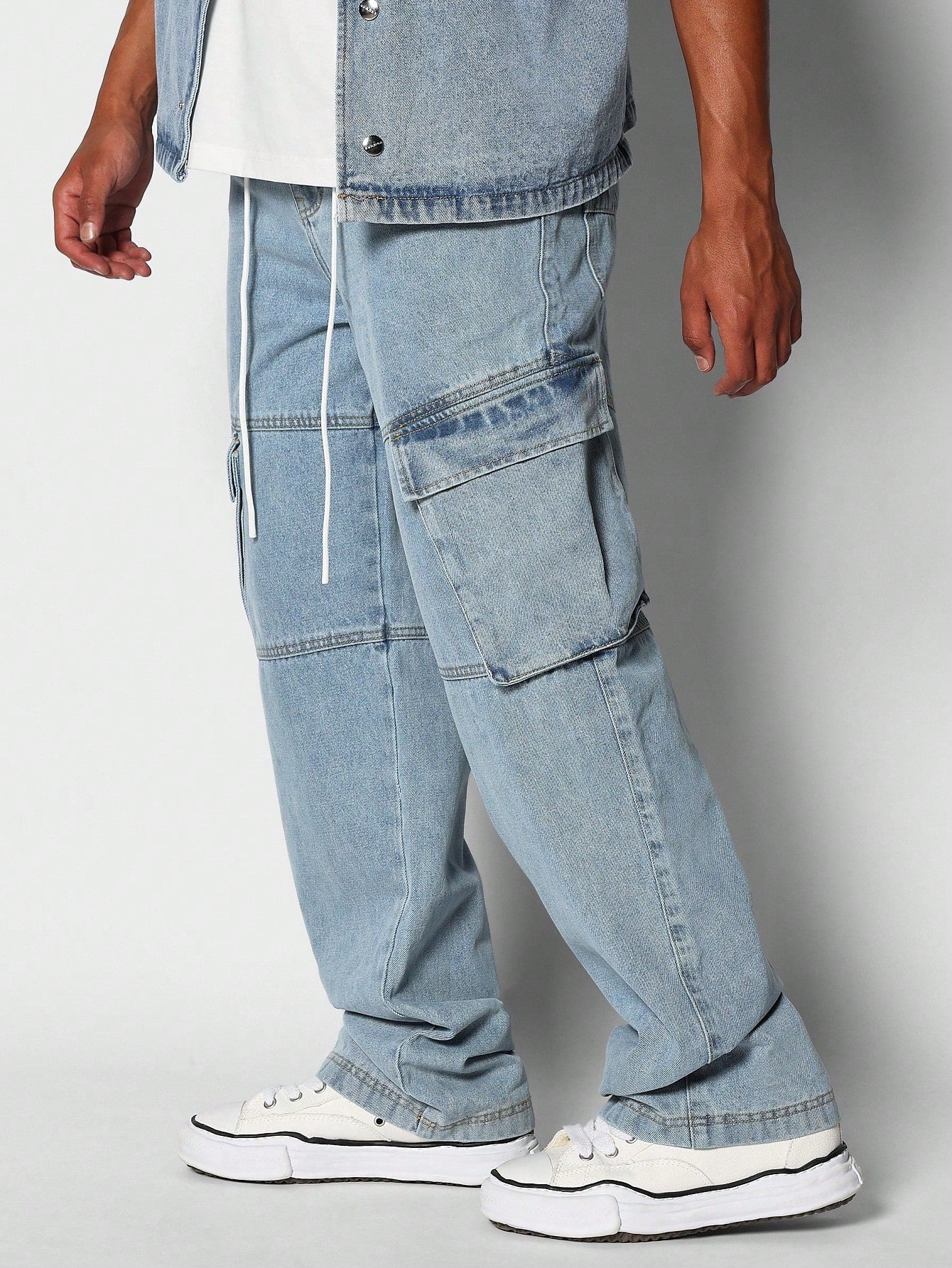 Loose Fit Cargo Jean With Tie Detail