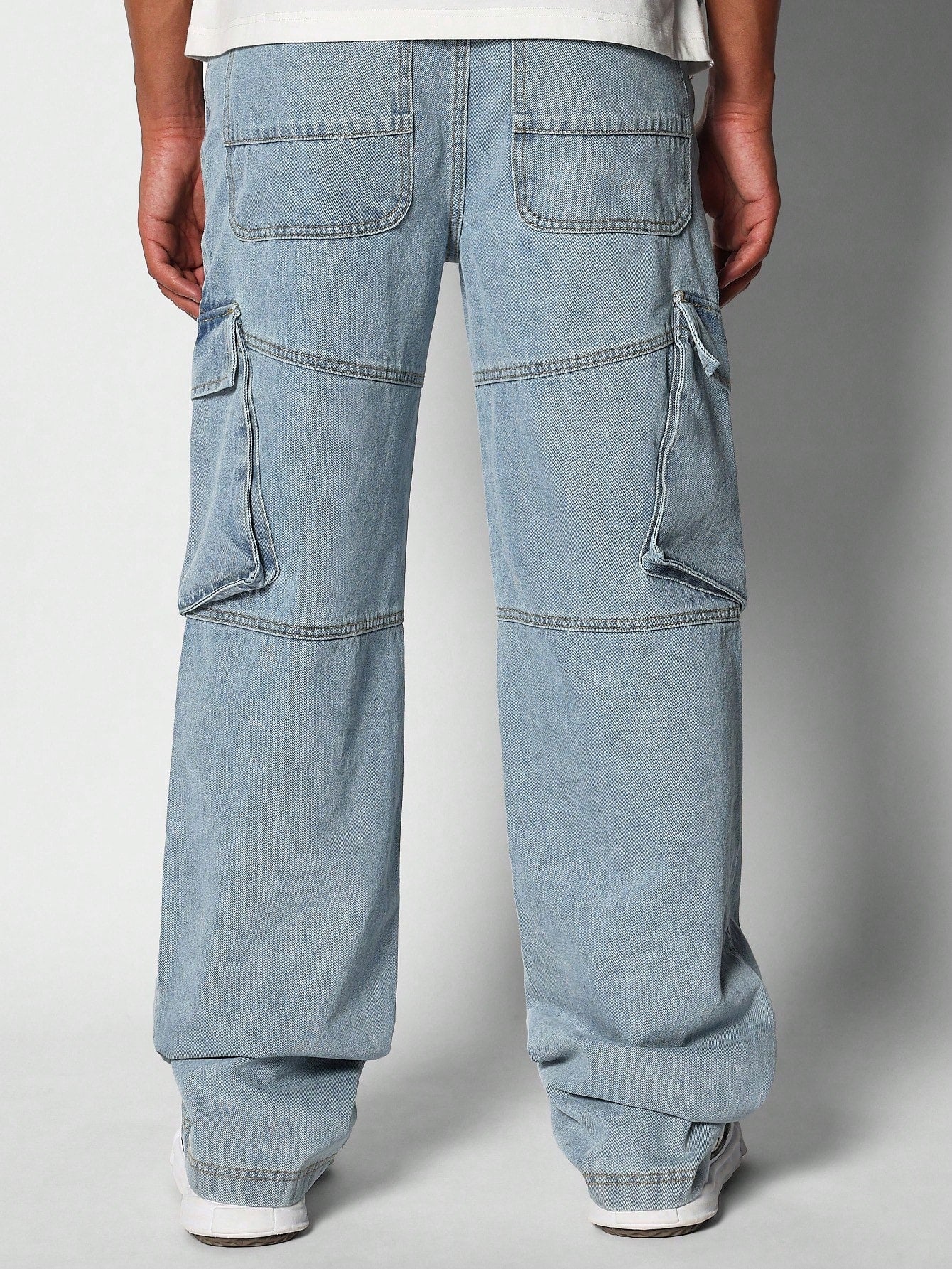 Loose Fit Cargo Jean With Tie Detail