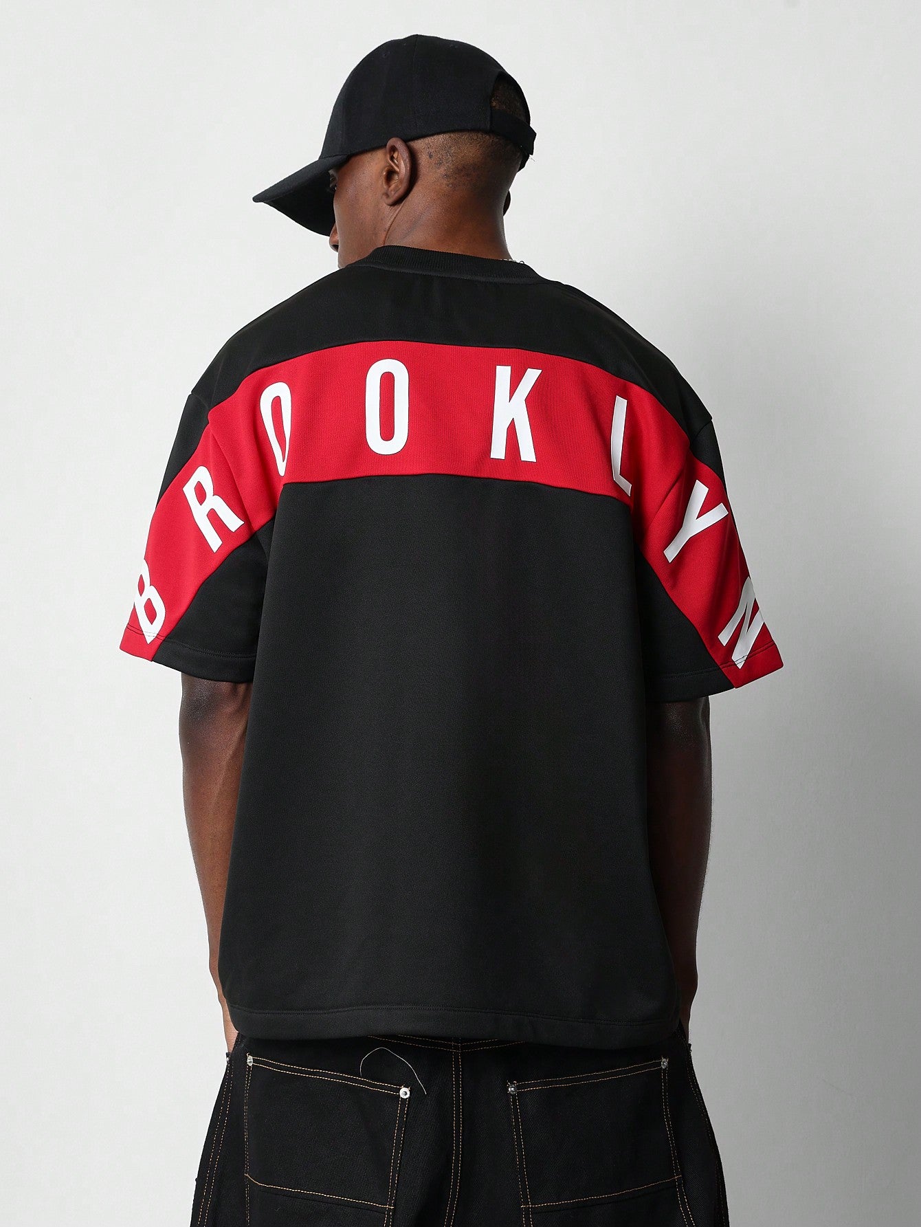 Regular Fit Short Sleeve Tee With Colour Blocked Brooklyn Graphic Print