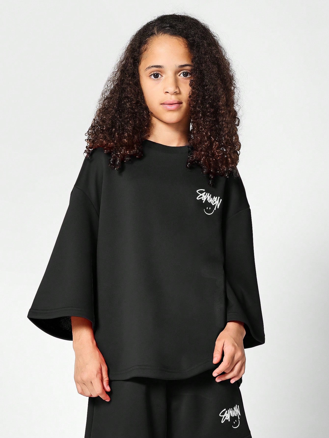 Kids Unisex Oversized Fit Tee With Short 2 Piece Set