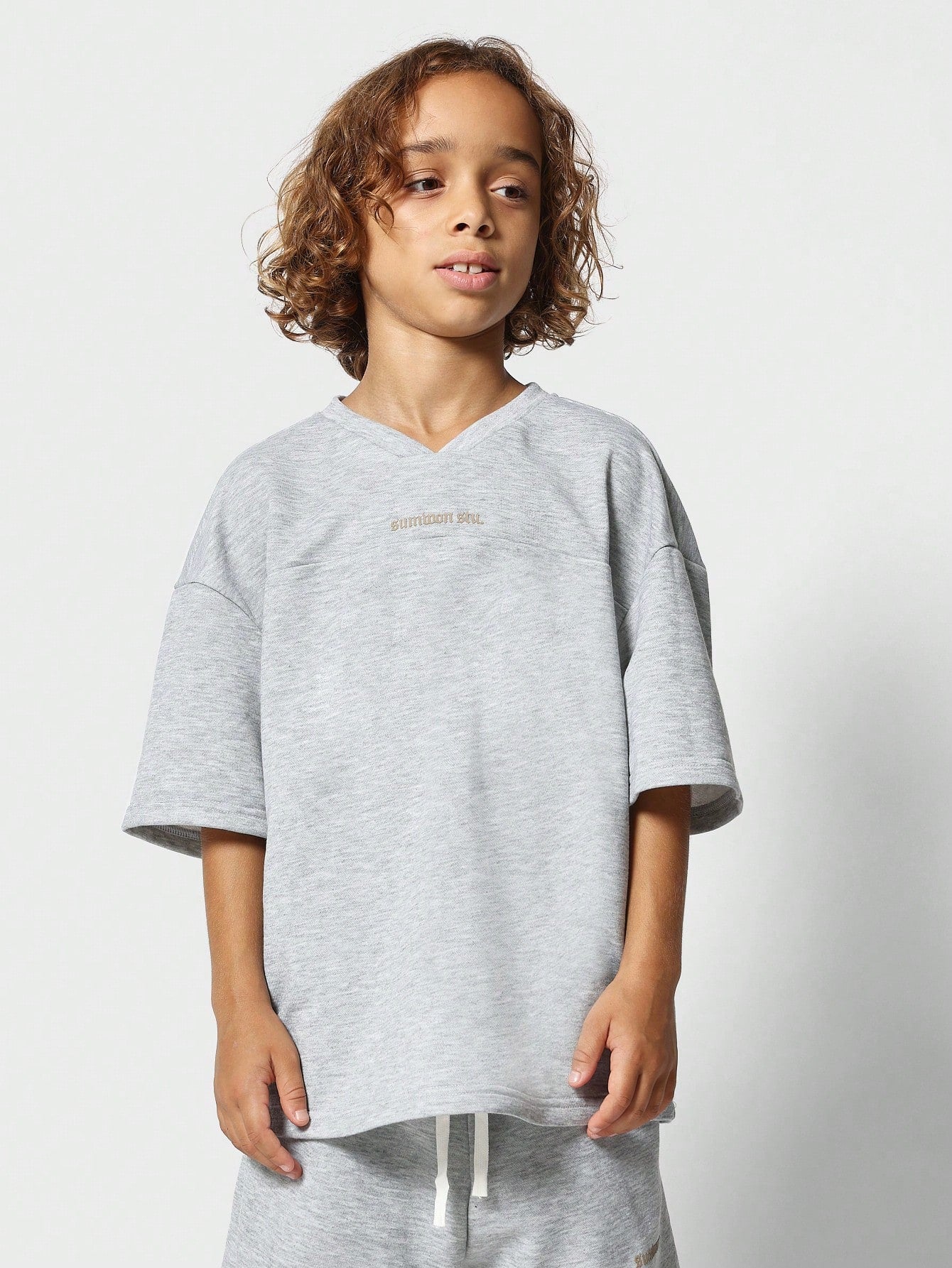 Tween Boys Oversized Fit Tee And Short 2 Piece Set