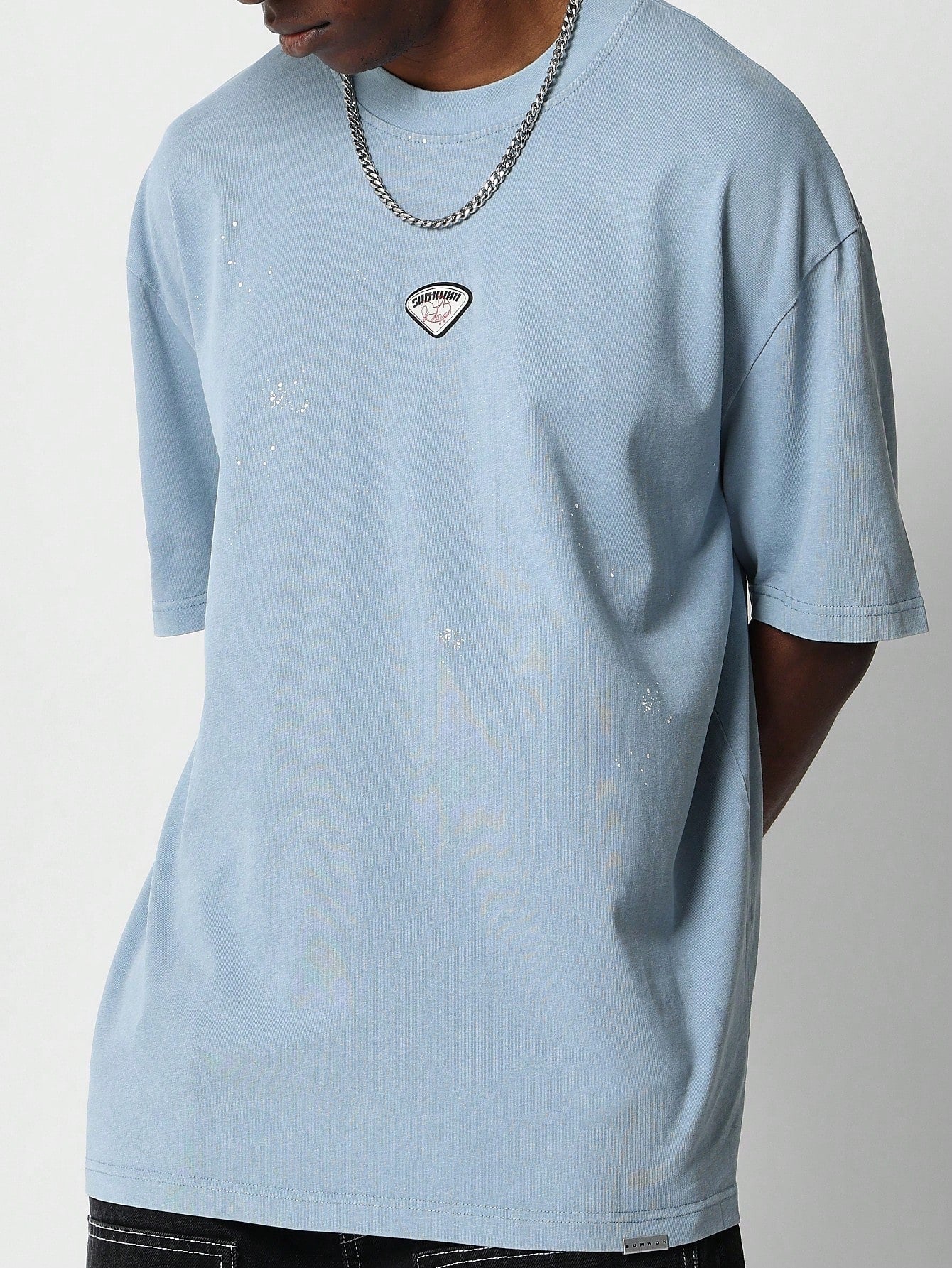 Regular Fit Washed Tee With All Over Print