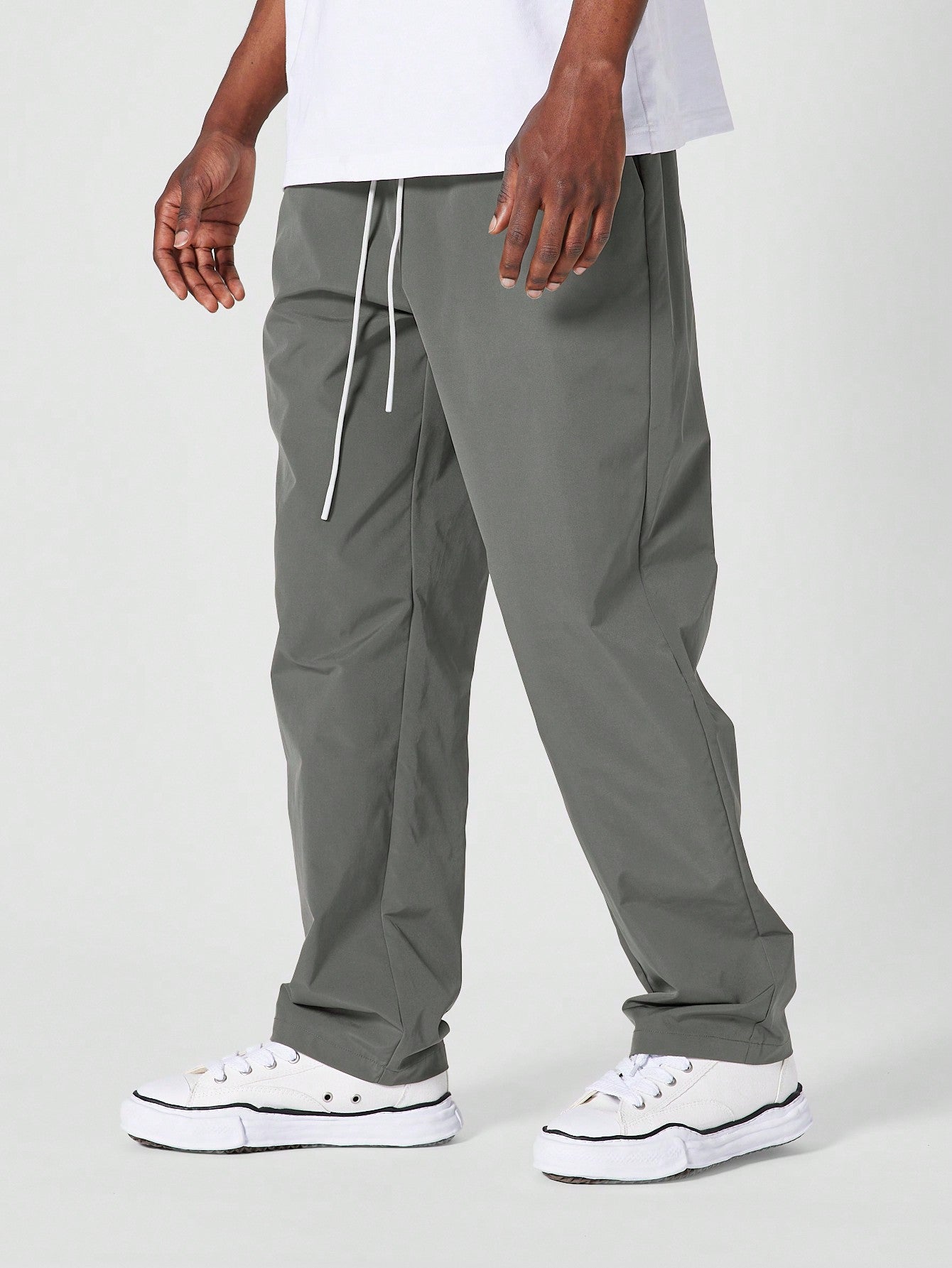 Straight Fit Nylon Jogger Trouser With Elastic Waistband