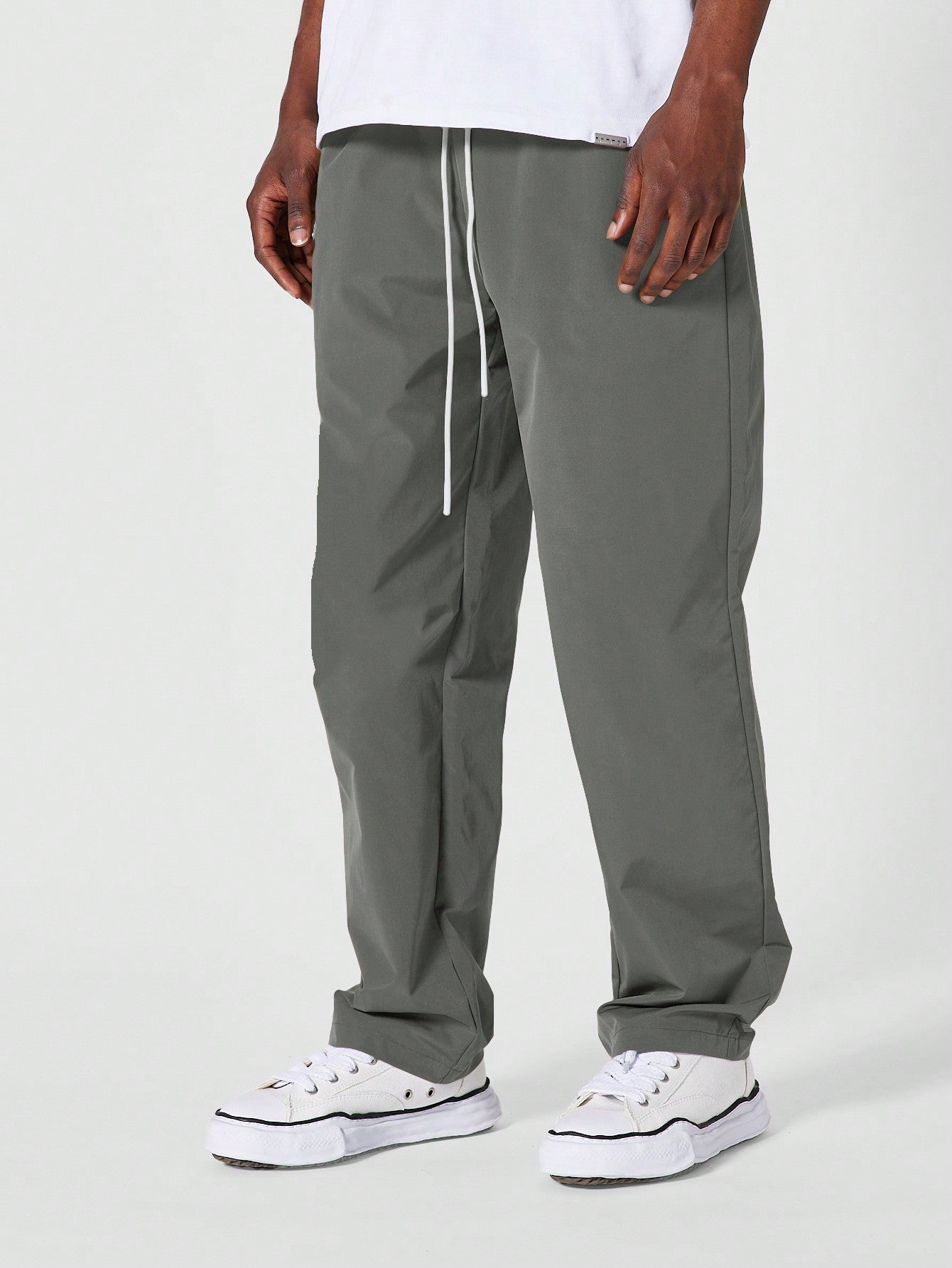 Straight Fit Nylon Jogger Trouser With Elastic Waistband