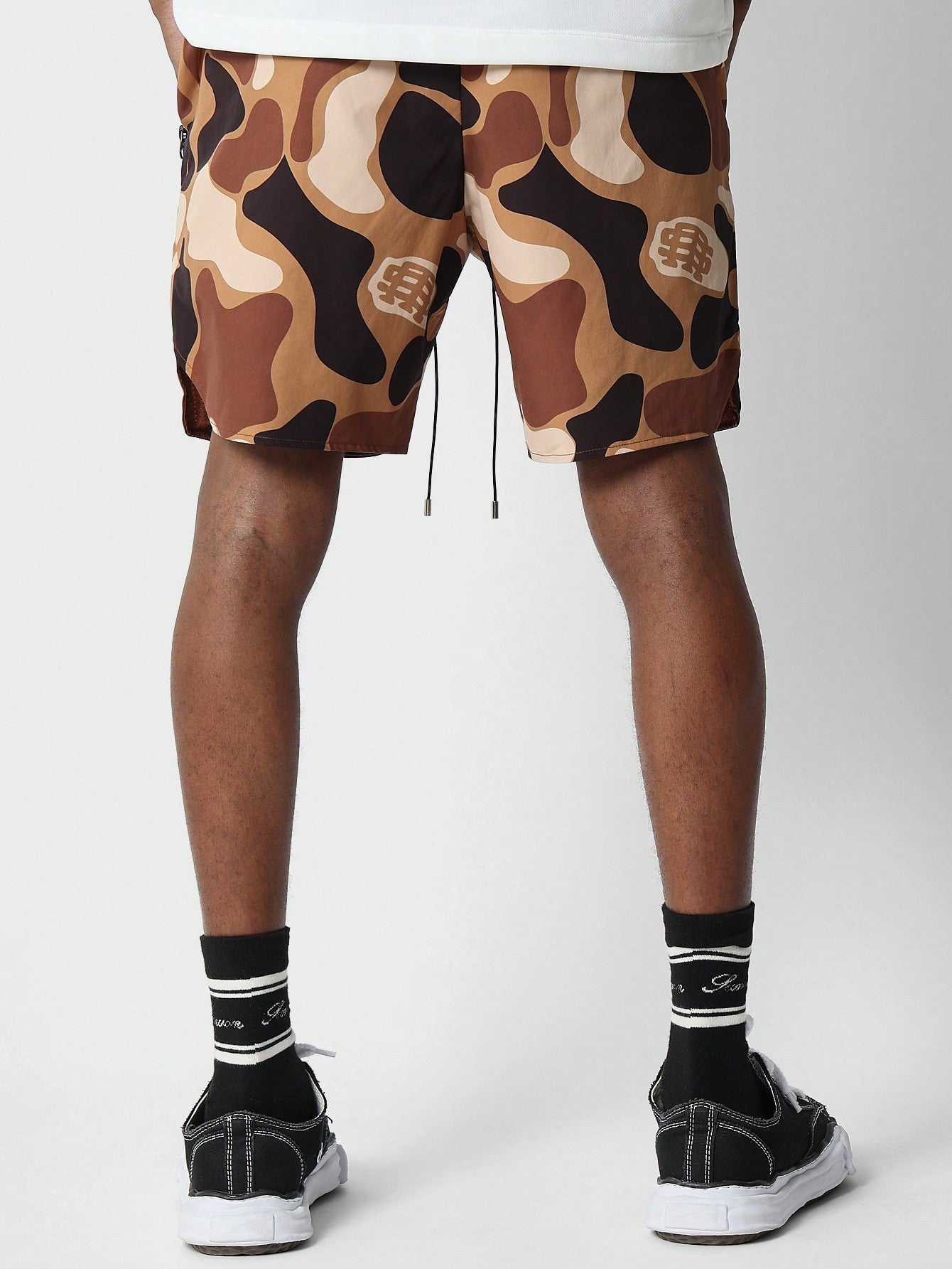 Nylon Short With Camo Print