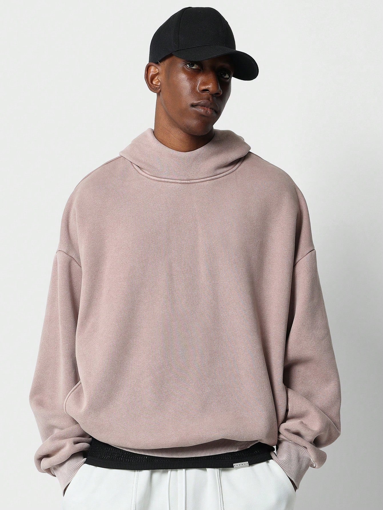 Overhead Washed Premium Mock Neck Hoodie