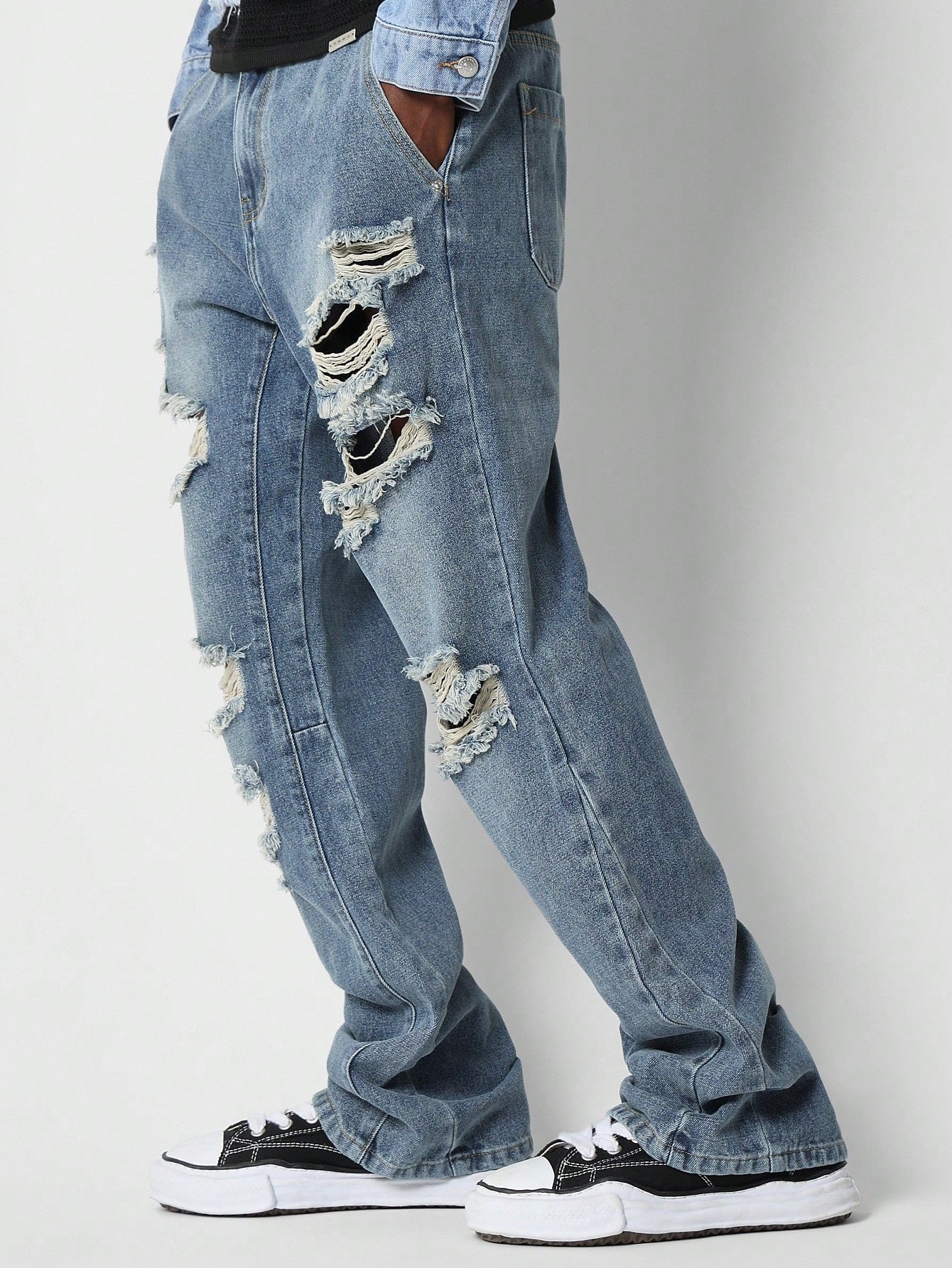Flare Fit Distressed Jean