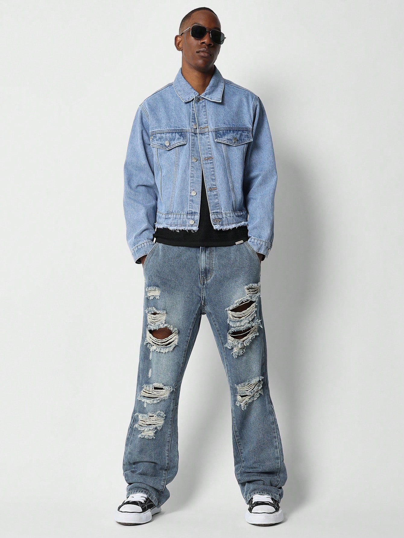 Flare Fit Distressed Jean