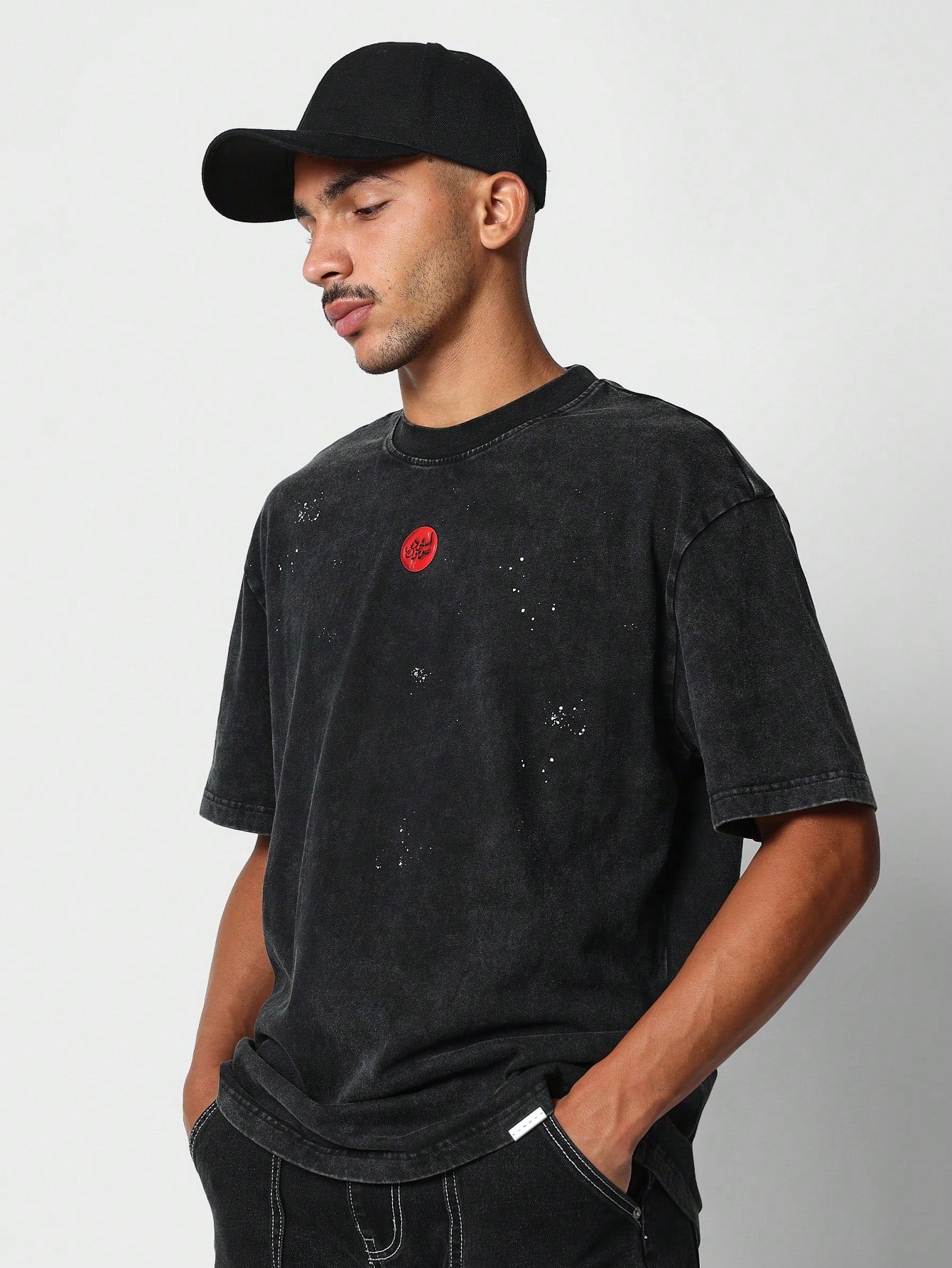 Regular Fit Washed Tee With Print