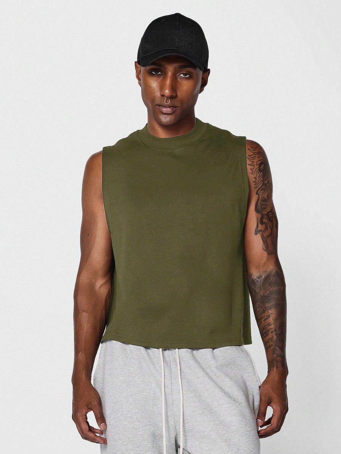 Crop Fit Raw Edge Tank